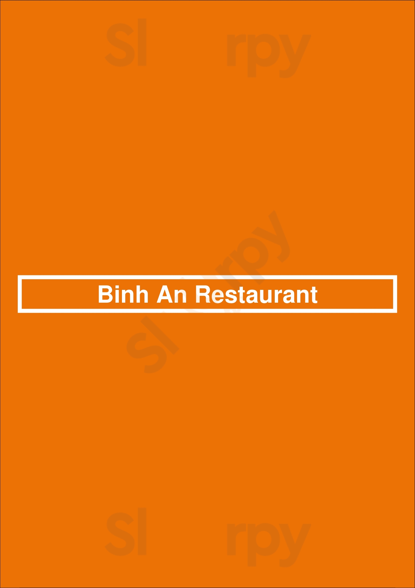 Binh An Restaurant Winnipeg Menu - 1