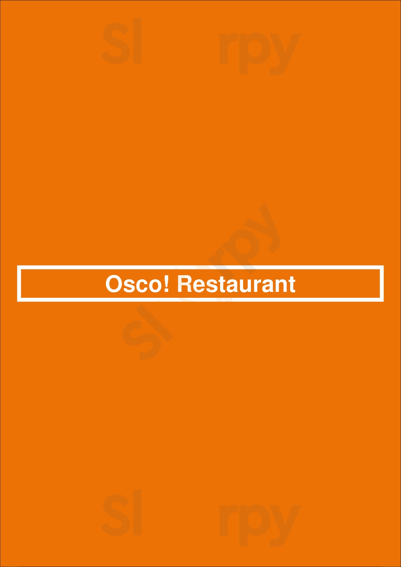 Osco! Restaurant Montreal Menu - 1