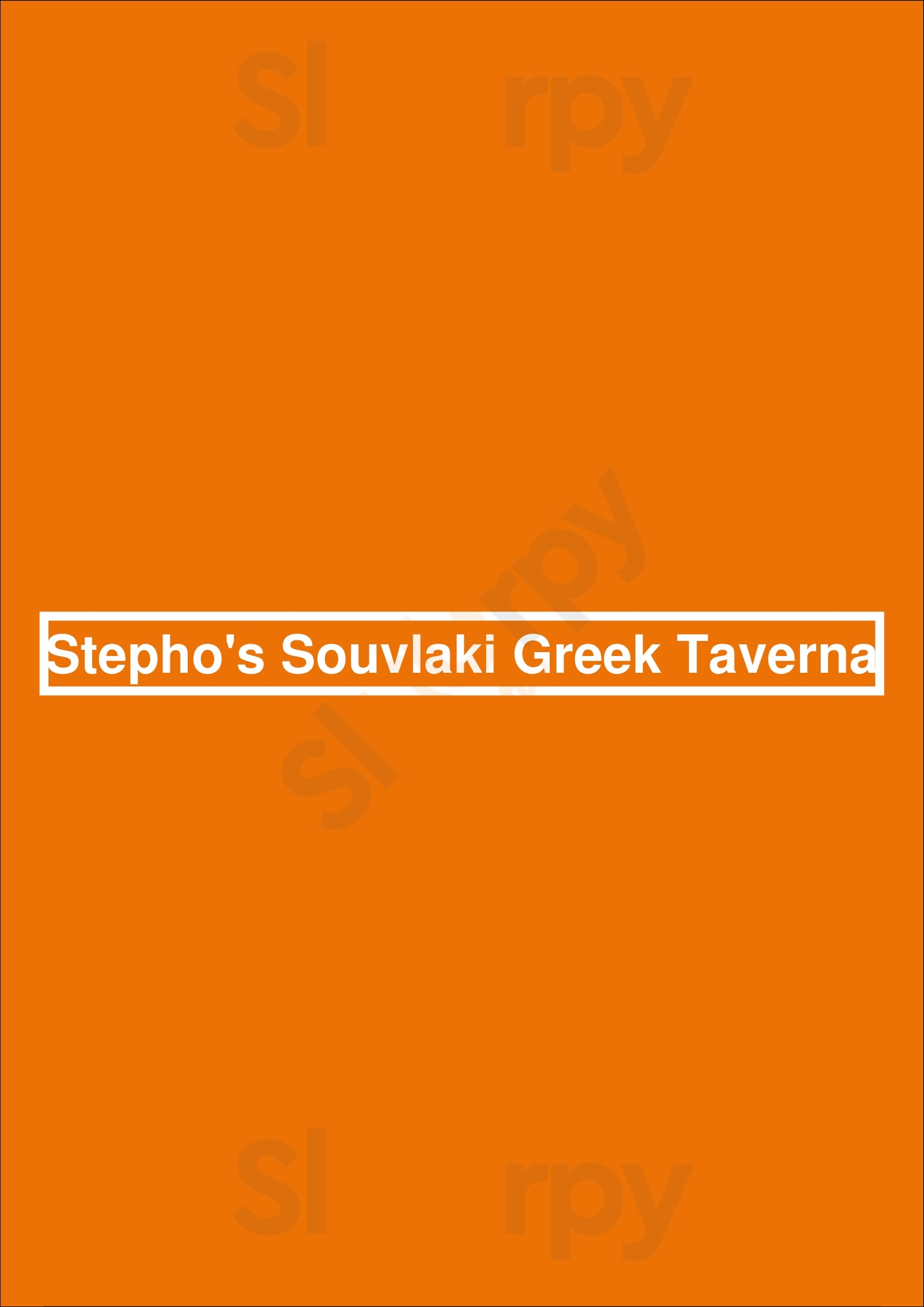 Stepho's Souvlaki Greek Taverna Vancouver Menu - 1