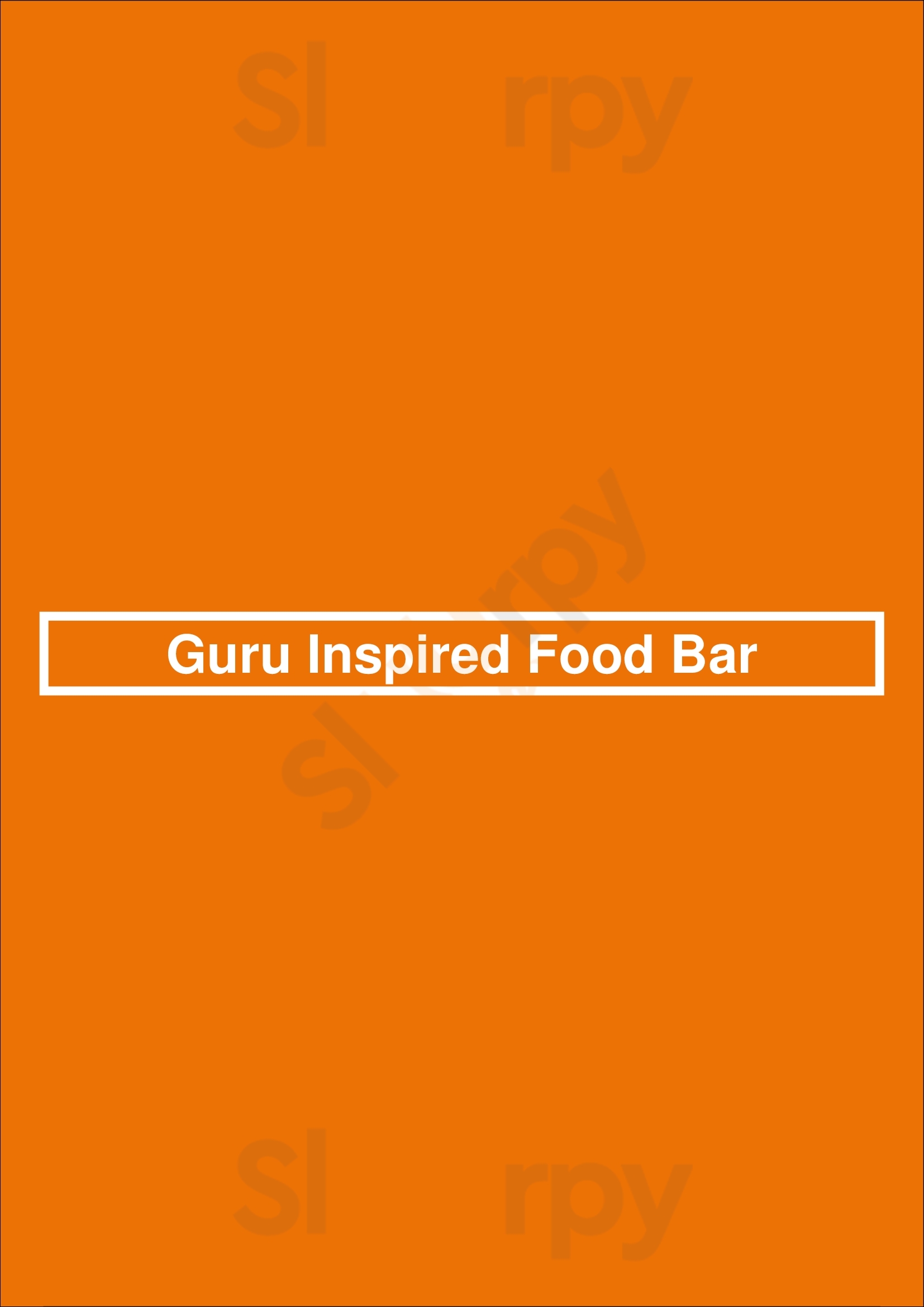 Guru Inspired Food Bar Ottawa Menu - 1