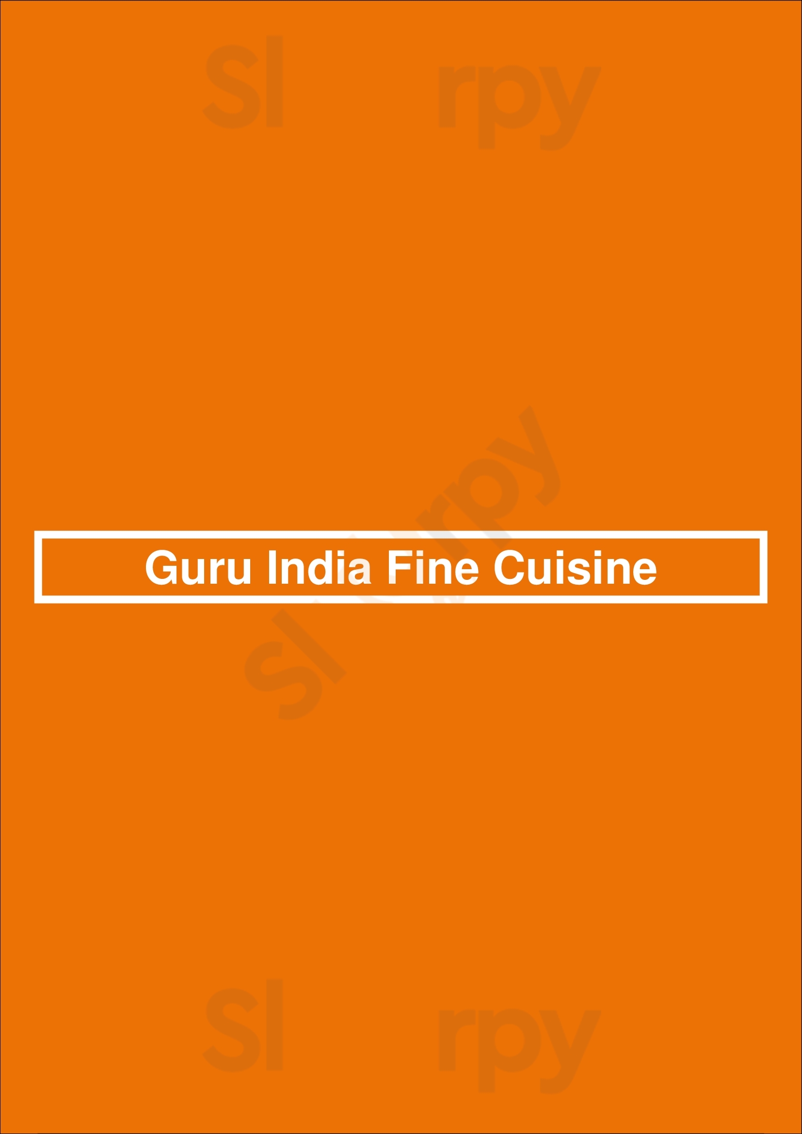 Guru India Fine Cuisine Calgary Menu - 1