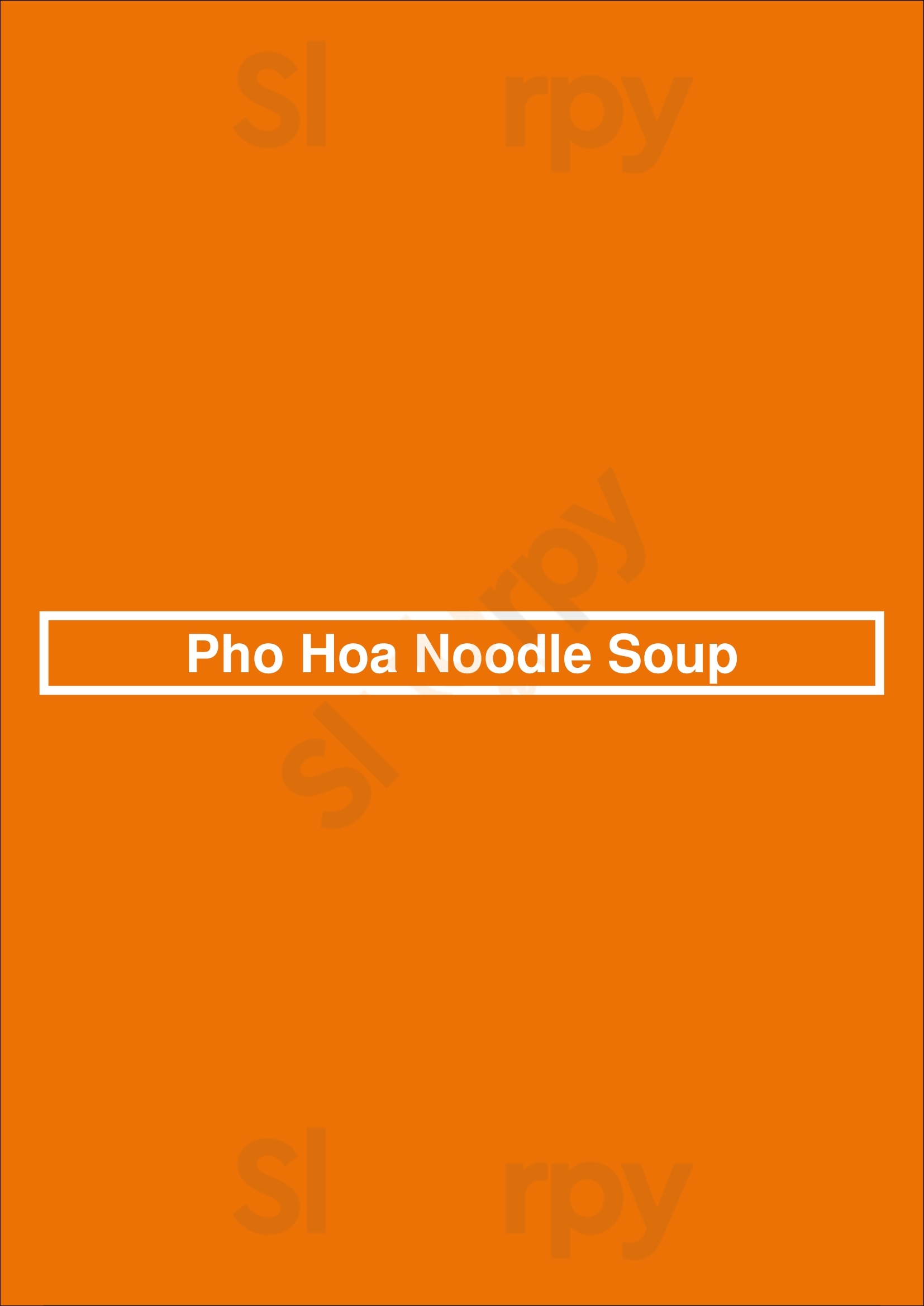 Pho Hoa Noodle Soup Surrey Menu - 1