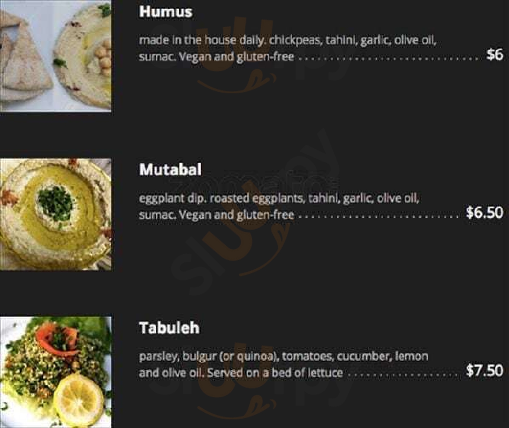 Tamam Fine Palestinian Cuisine Vancouver Menu - 1