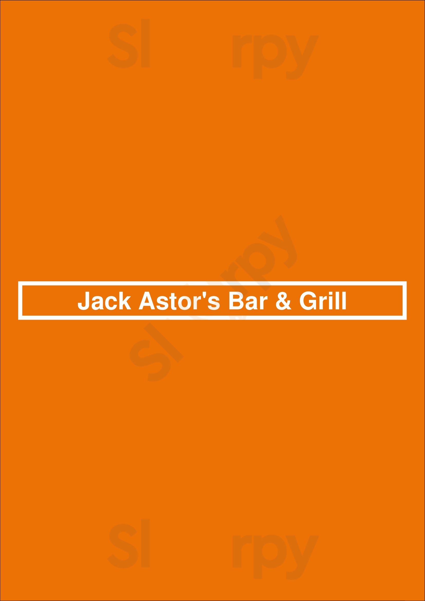 Jack's Astor's Ottawa Menu - 1