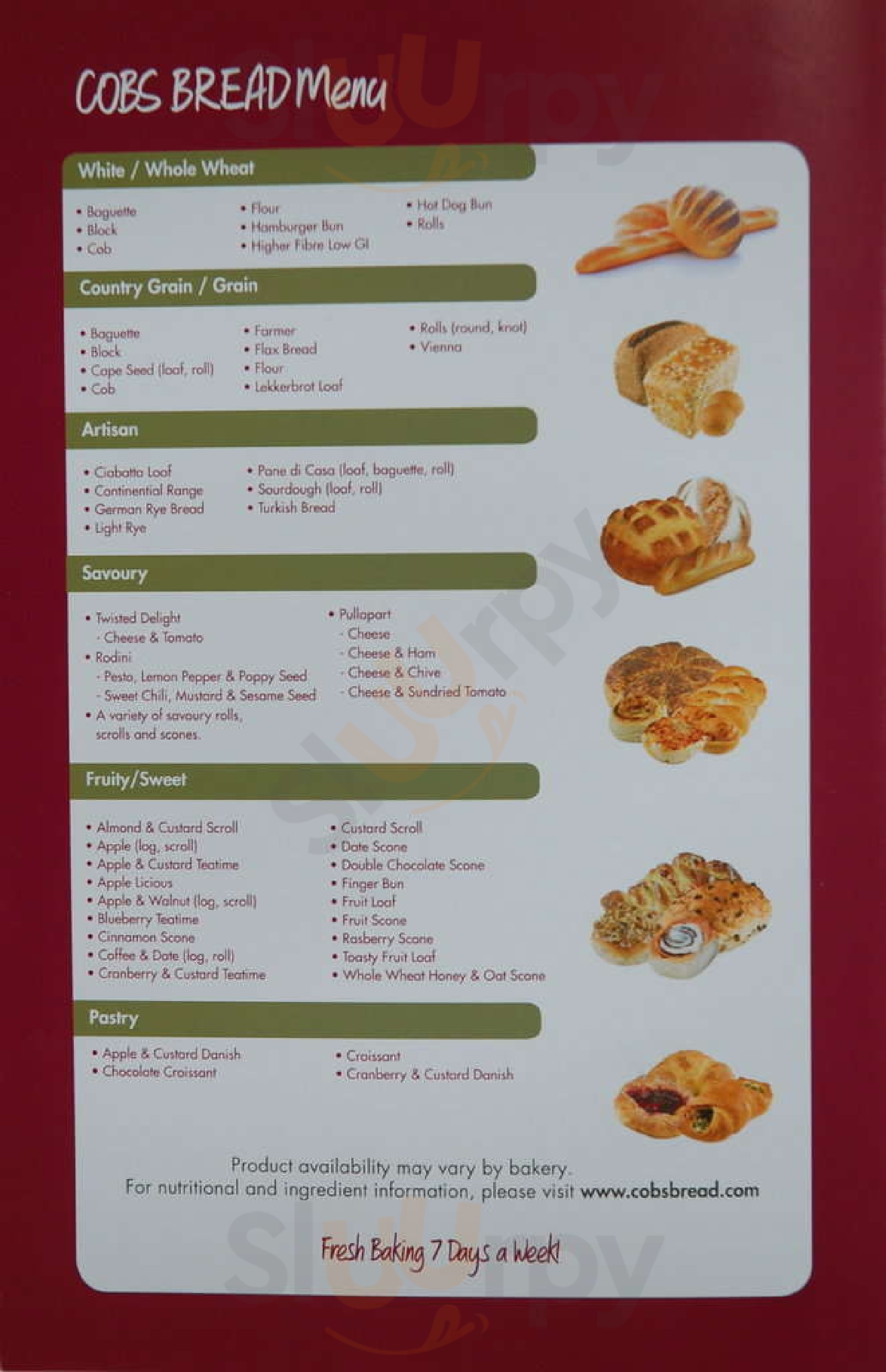 Cobs Bread Calgary Menu - 1