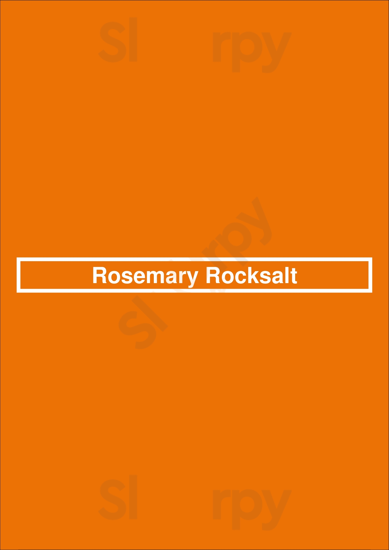 Rosemary Rocksalt Richmond Menu - 1