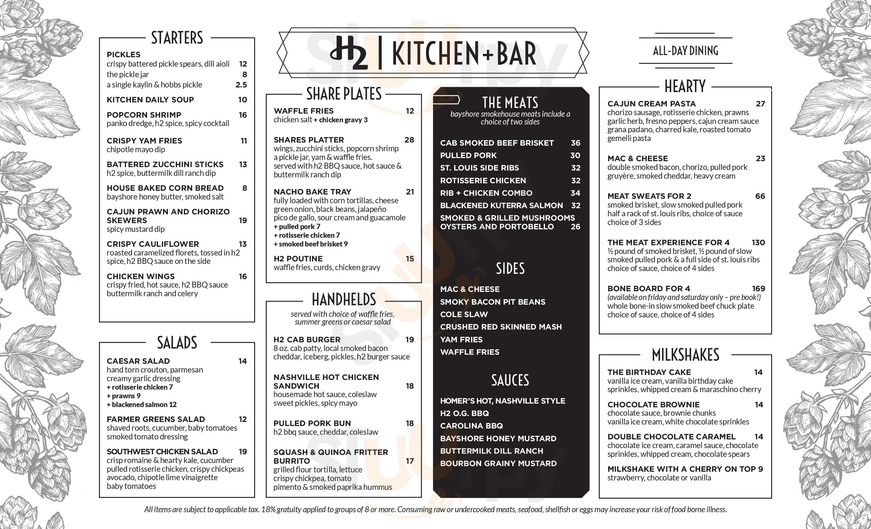 H2 Kitchen + Bar Vancouver Menu - 1