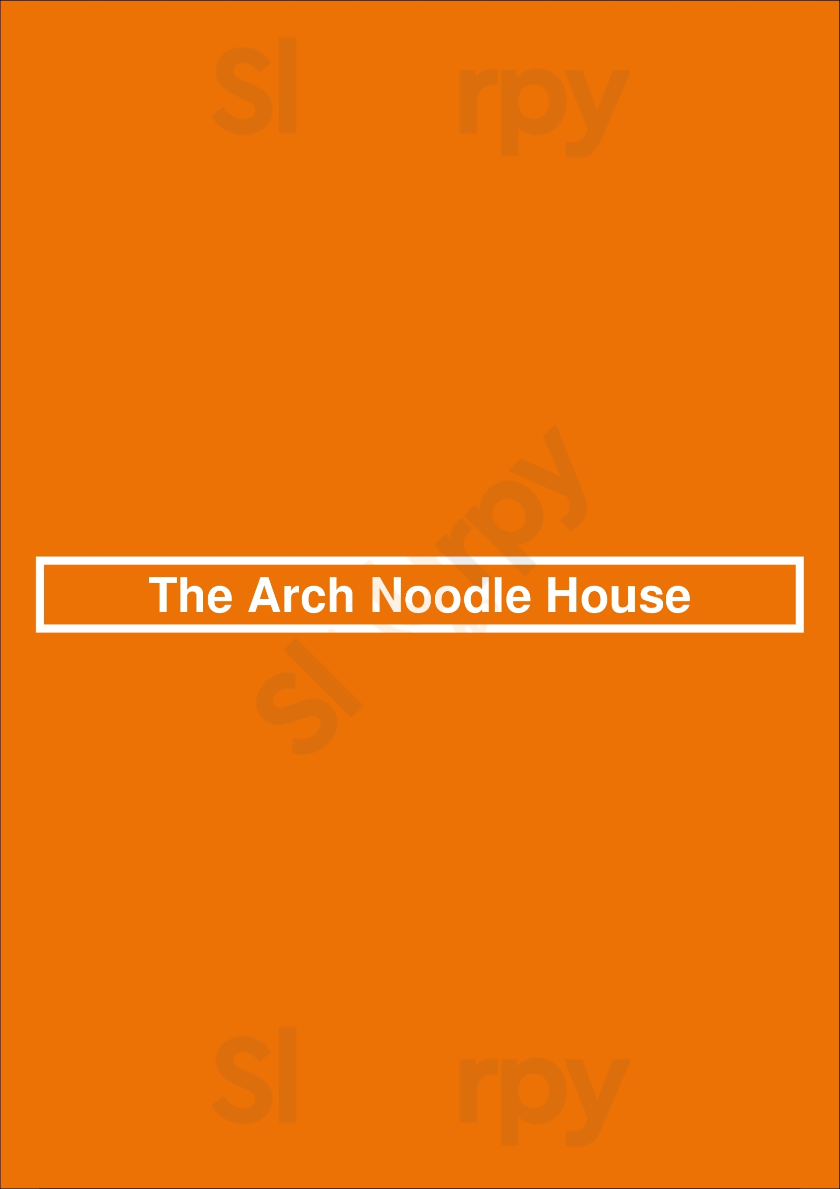 The Arch Noodle House Hamilton Menu - 1