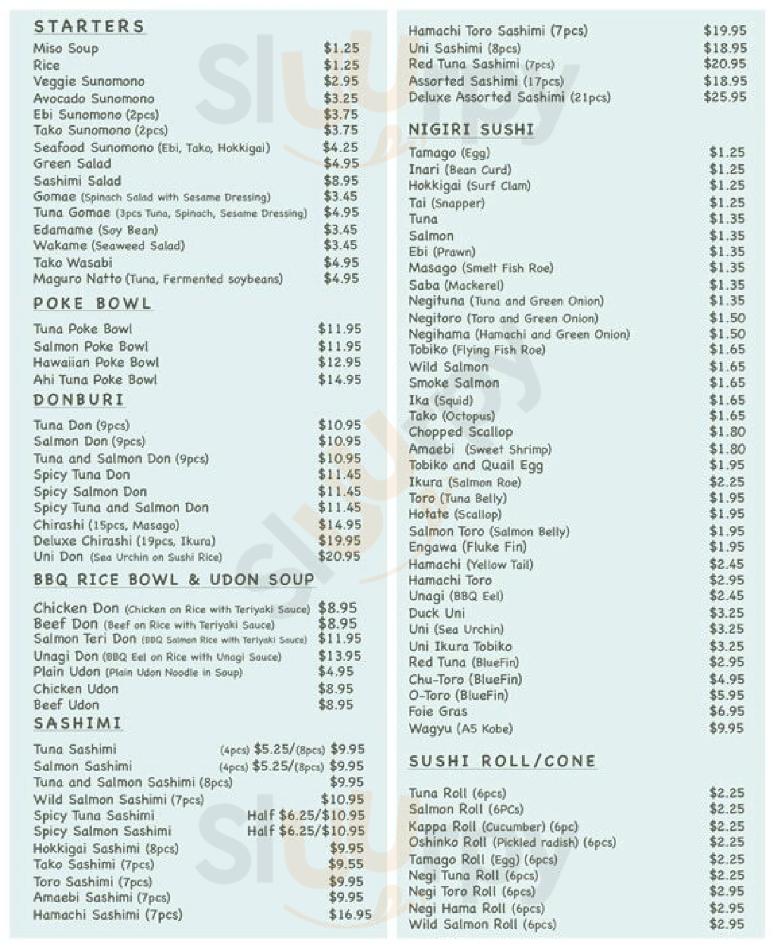 Sushi Lovers Richmond Menu - 1