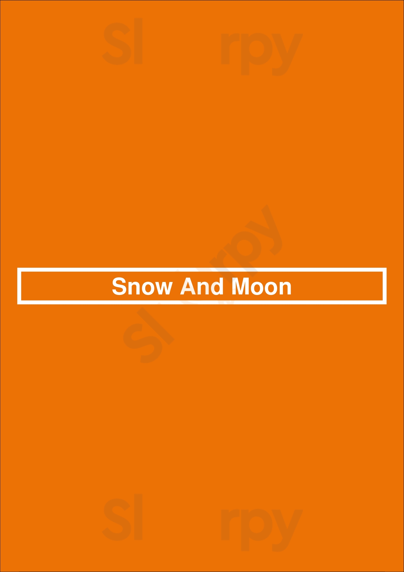 Snow And Moon Winnipeg Menu - 1