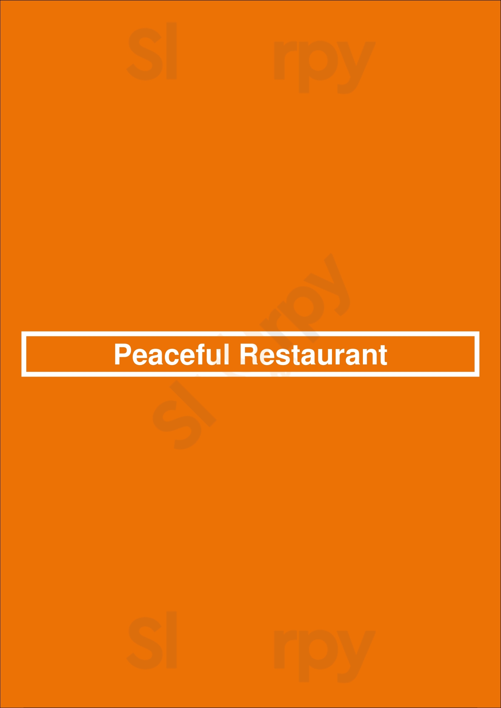 Peaceful Restaurant Surrey Menu - 1