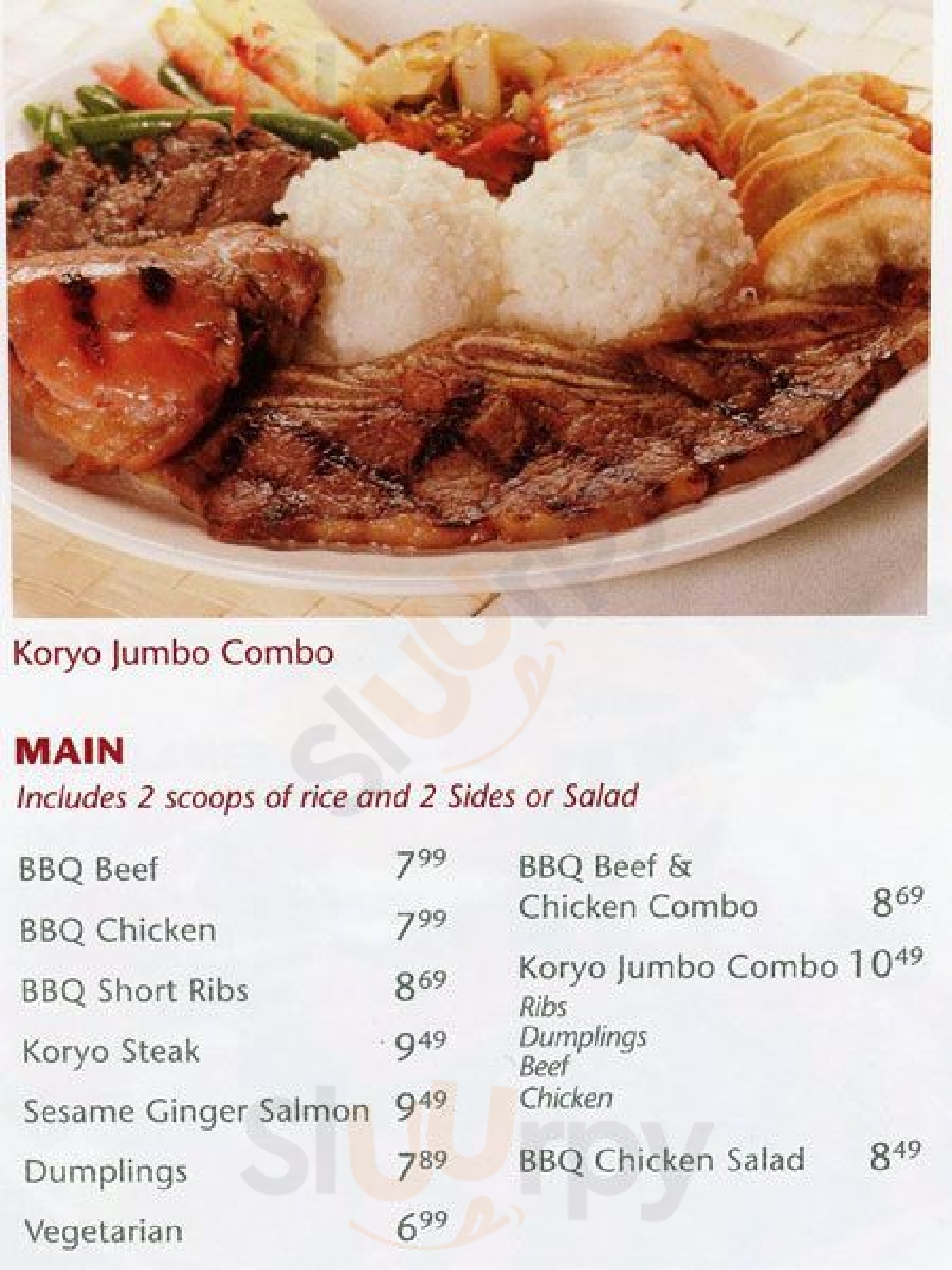 Koryo Korean Barbeque Richmond Menu - 1