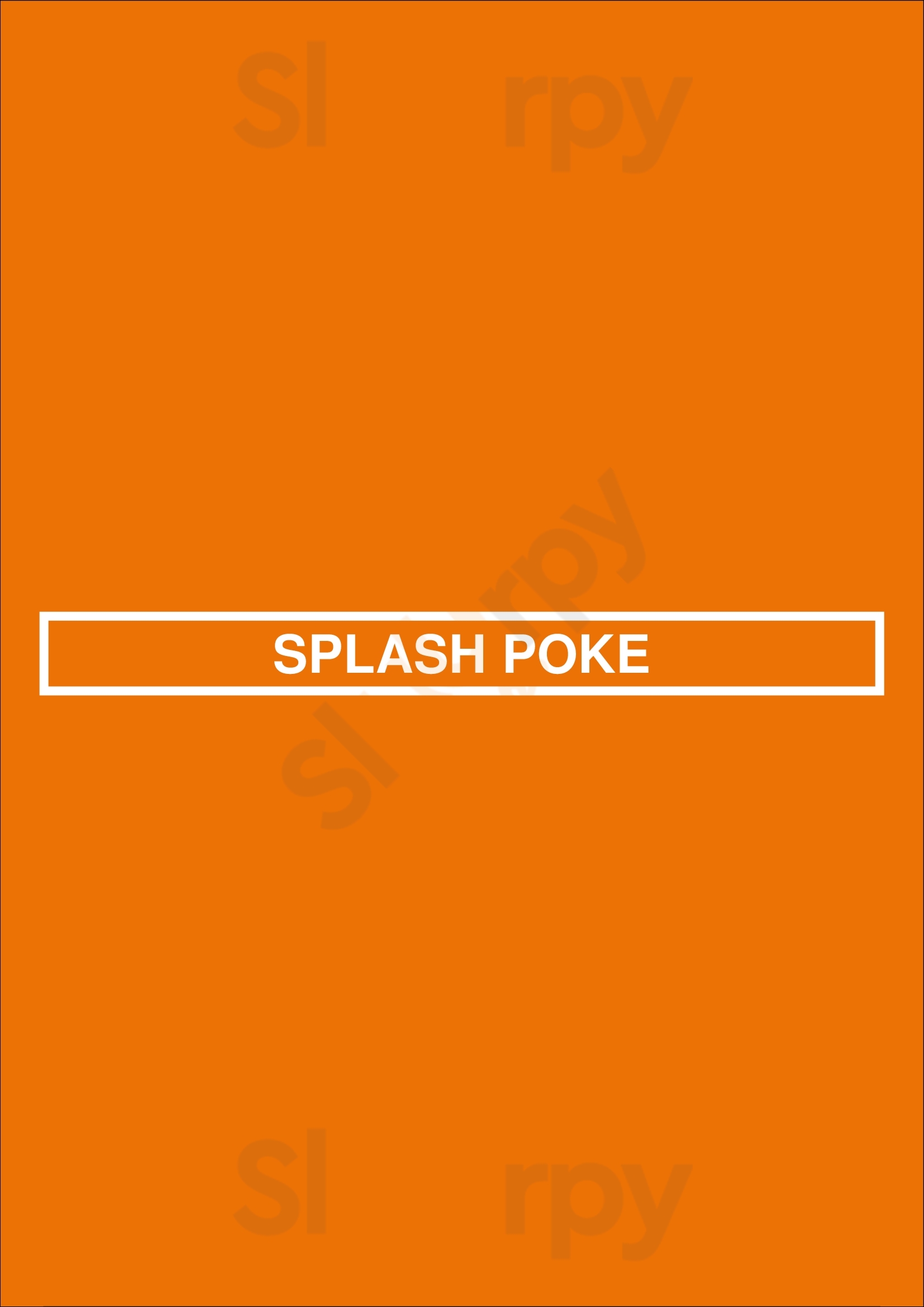 Splash Poke Edmonton Menu - 1