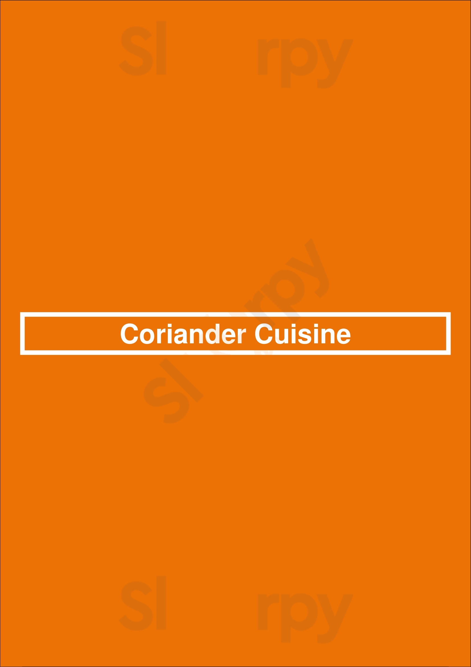 Coriander Cuisine Edmonton Menu - 1