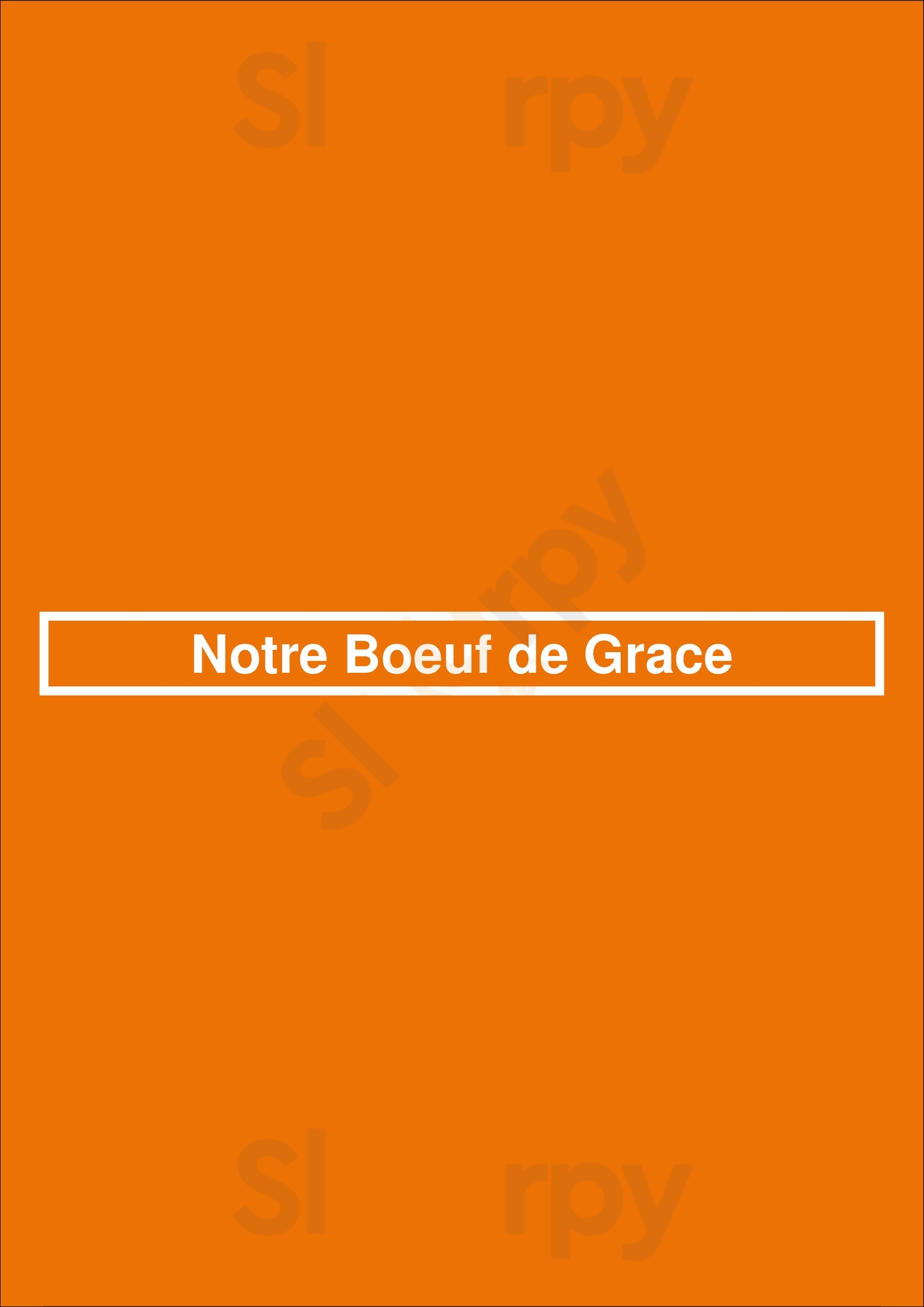 Notre Boeuf De Grace Montreal Menu - 1