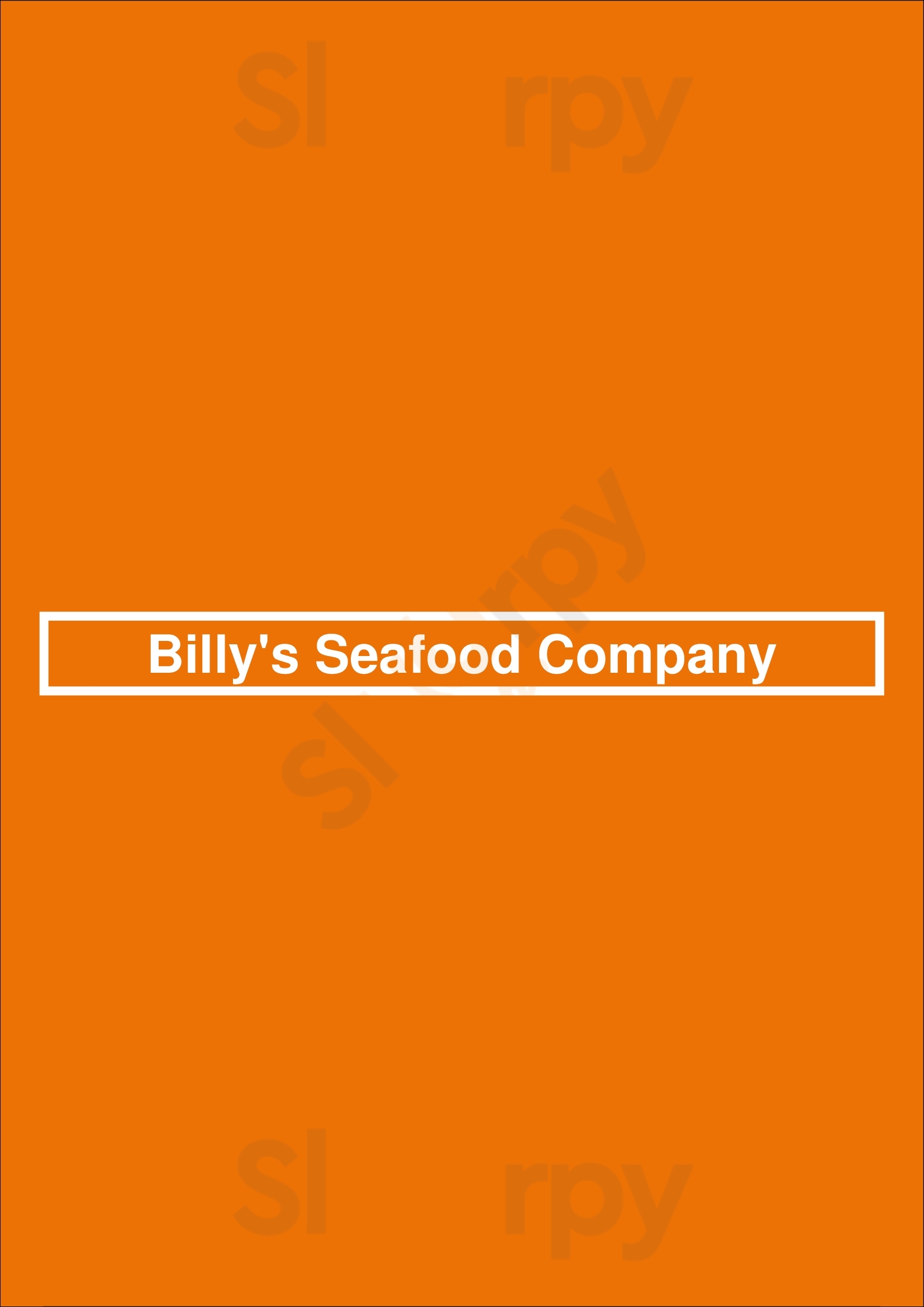Billy's Seafood Company Saint John Menu - 1