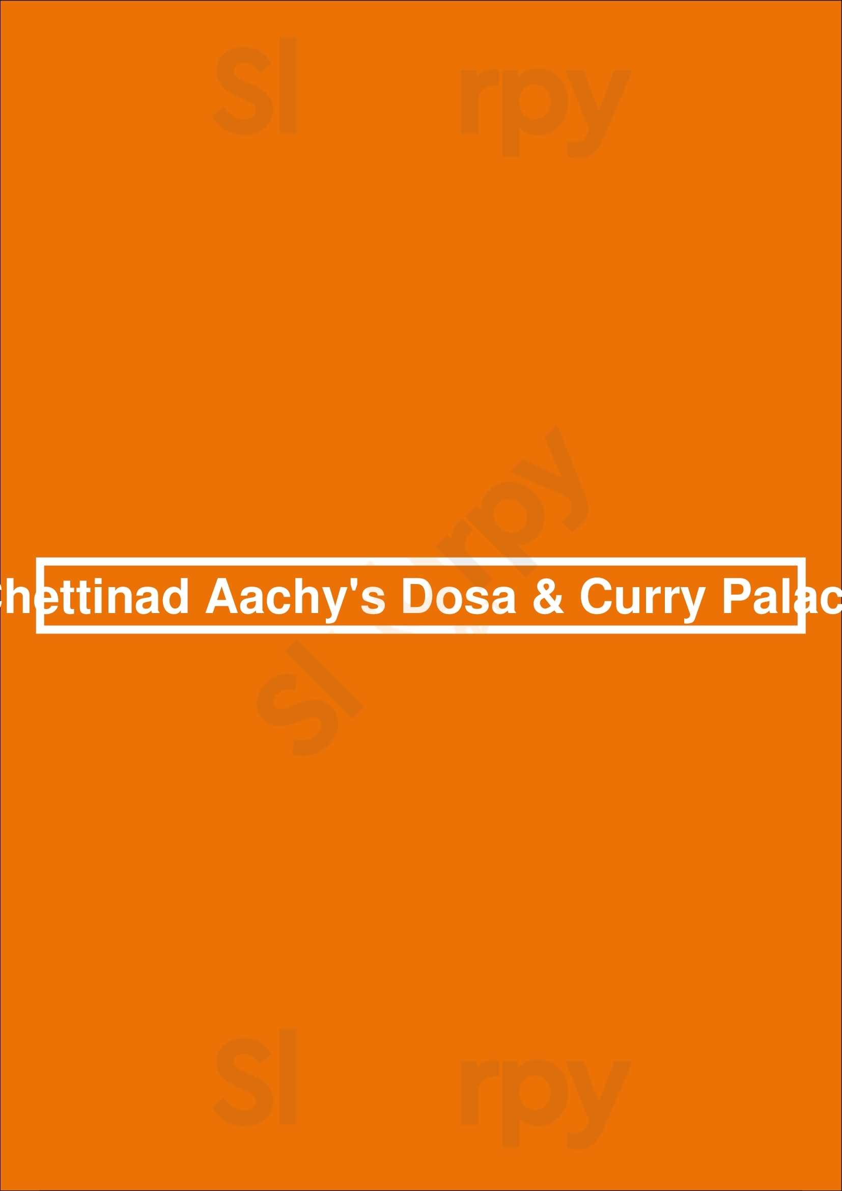 Chettinad Aachy's Dosa & Curry Palace Edmonton Menu - 1