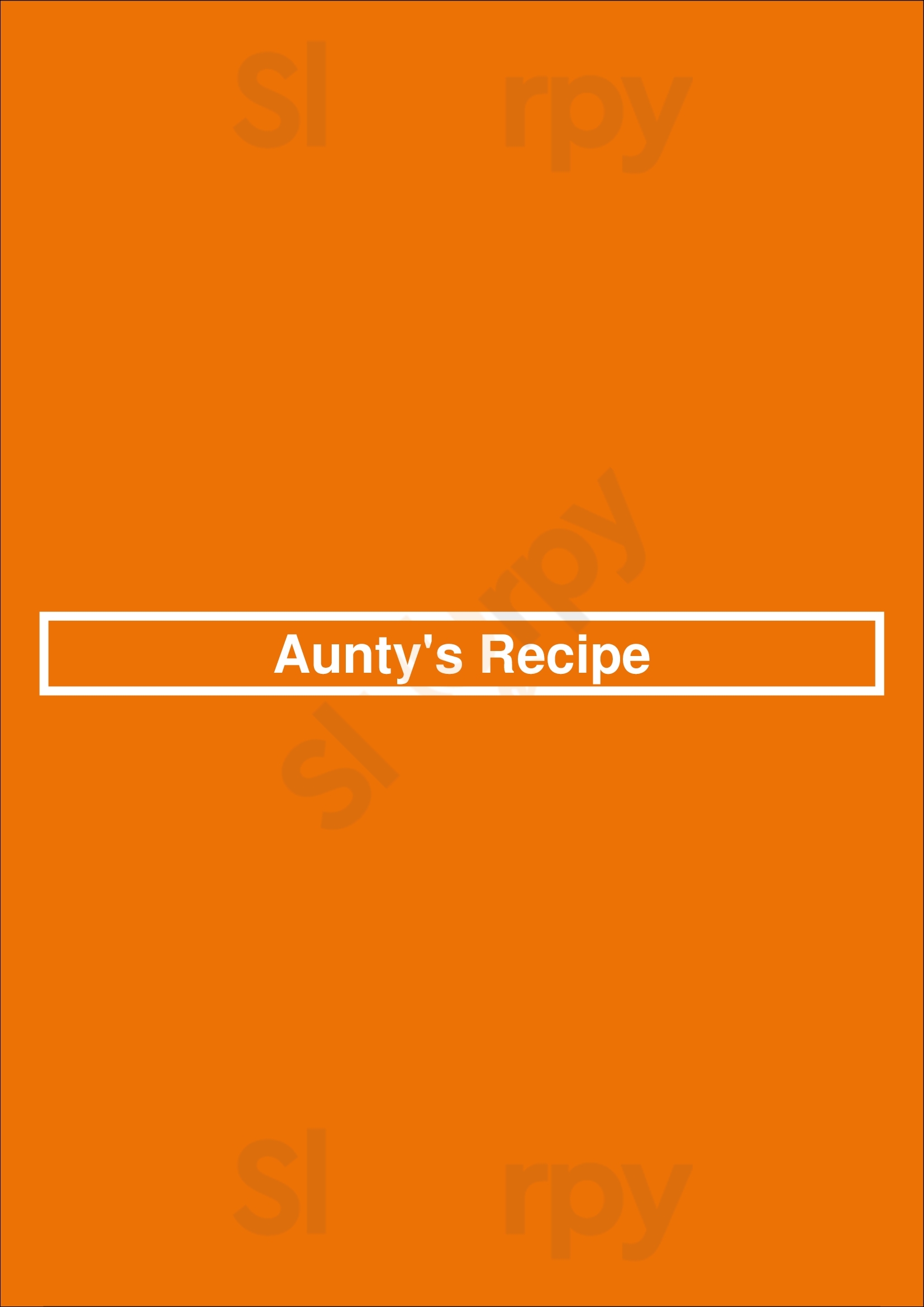 Aunty's Recipe Ajax Menu - 1