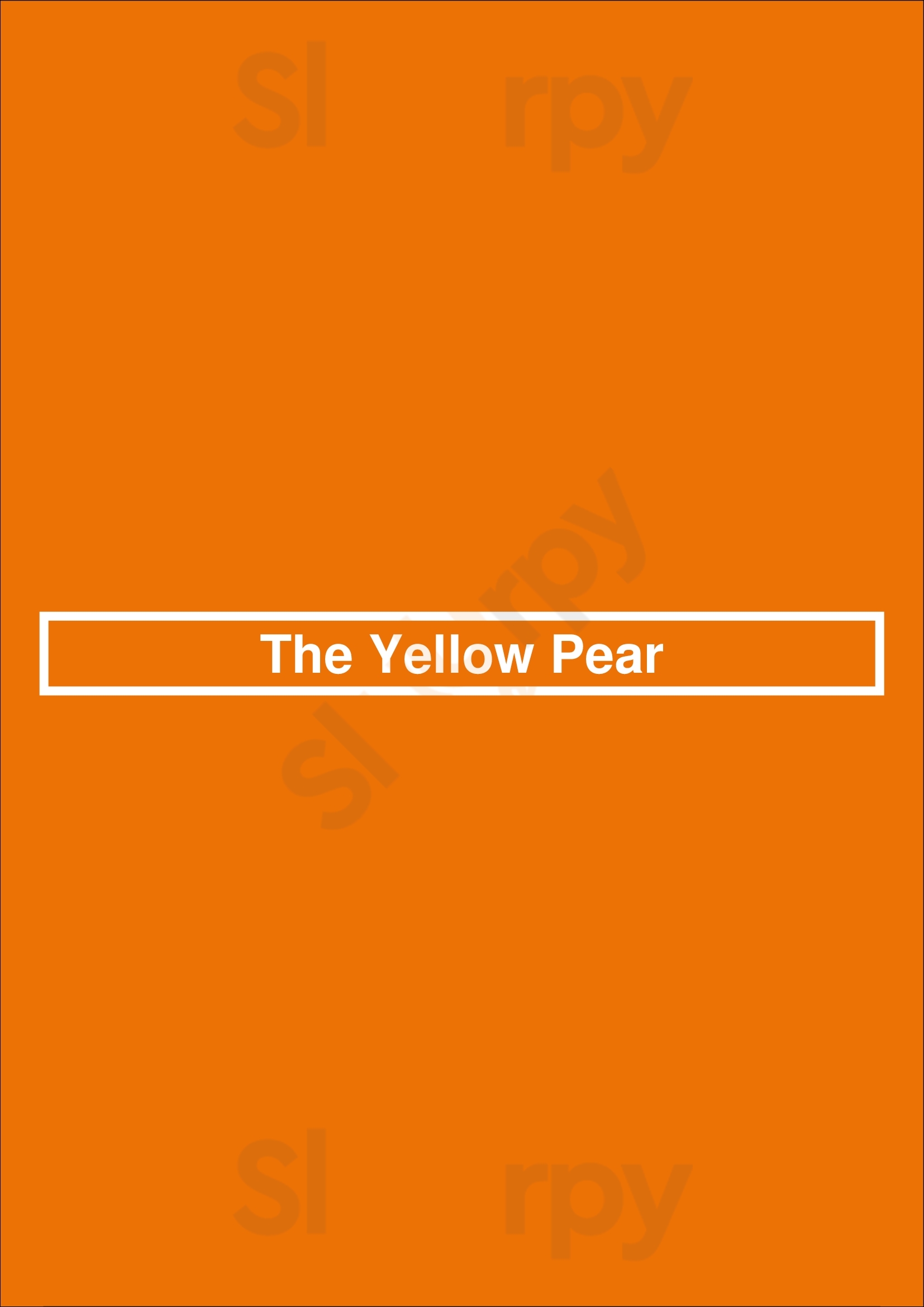 The Yellow Pear St. Catharines Menu - 1