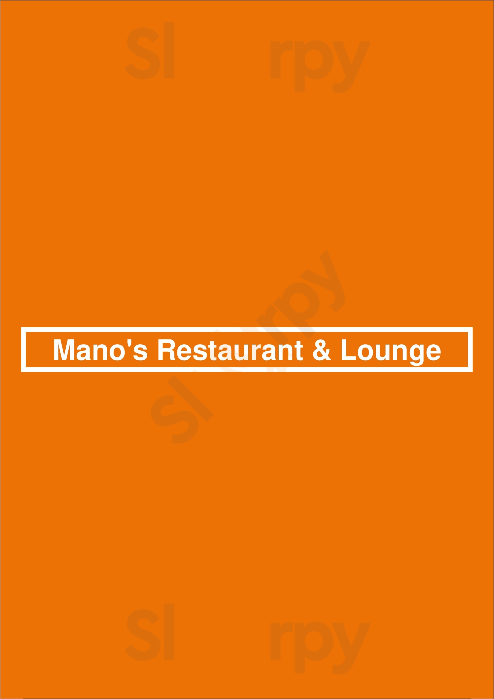 Mano's Restaurant & Lounge Saskatoon Menu - 1