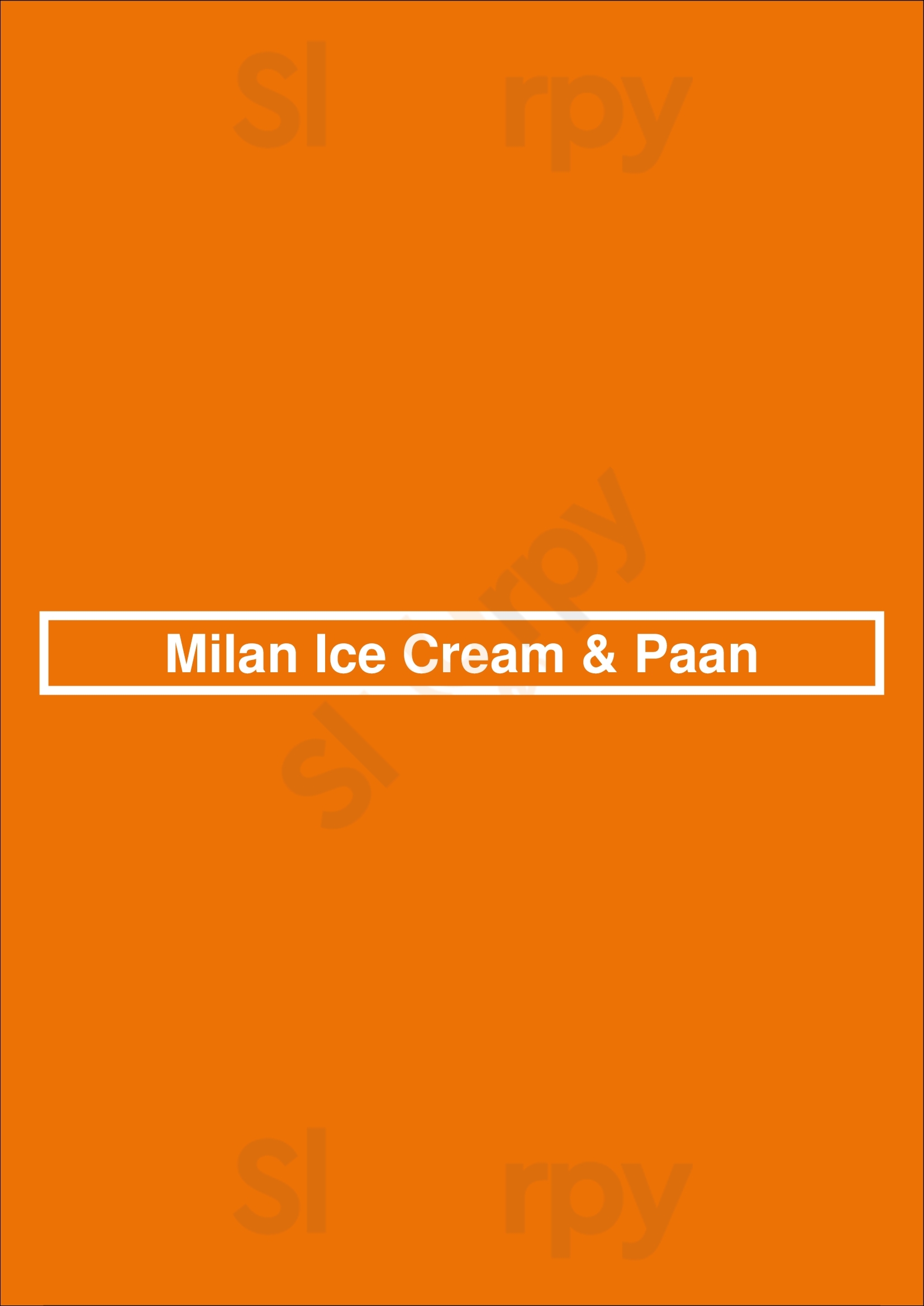 Milan Ice Cream & Paan Mississauga Menu - 1