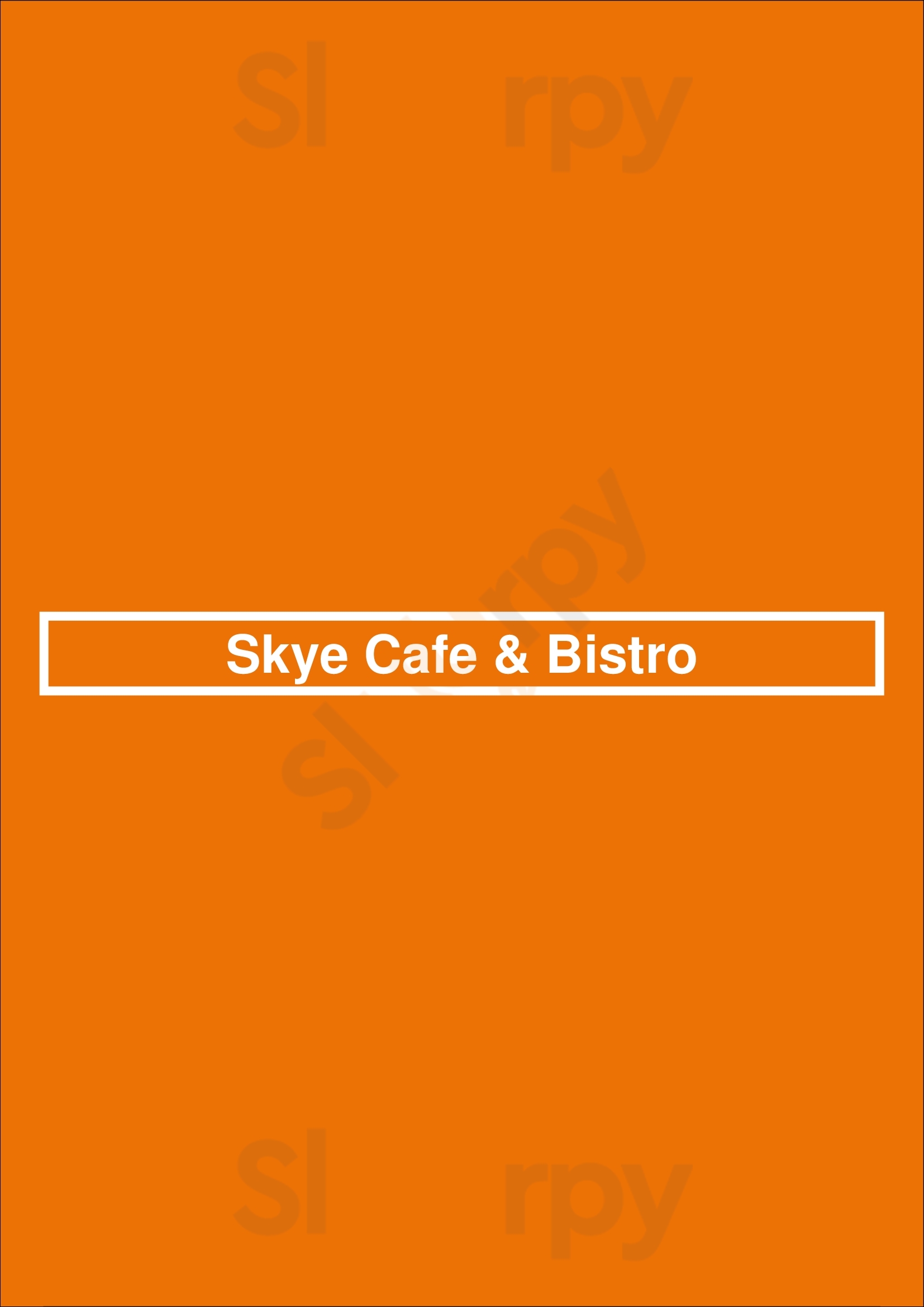 Skye Cafe & Bistro Regina Menu - 1