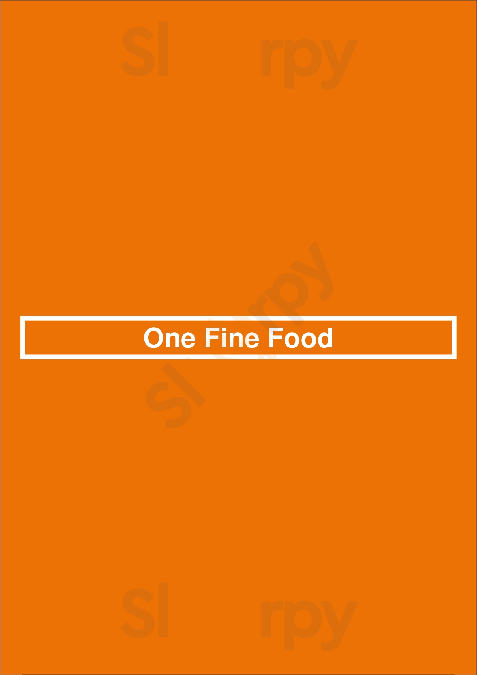 One Fine Food Peterborough Menu - 1