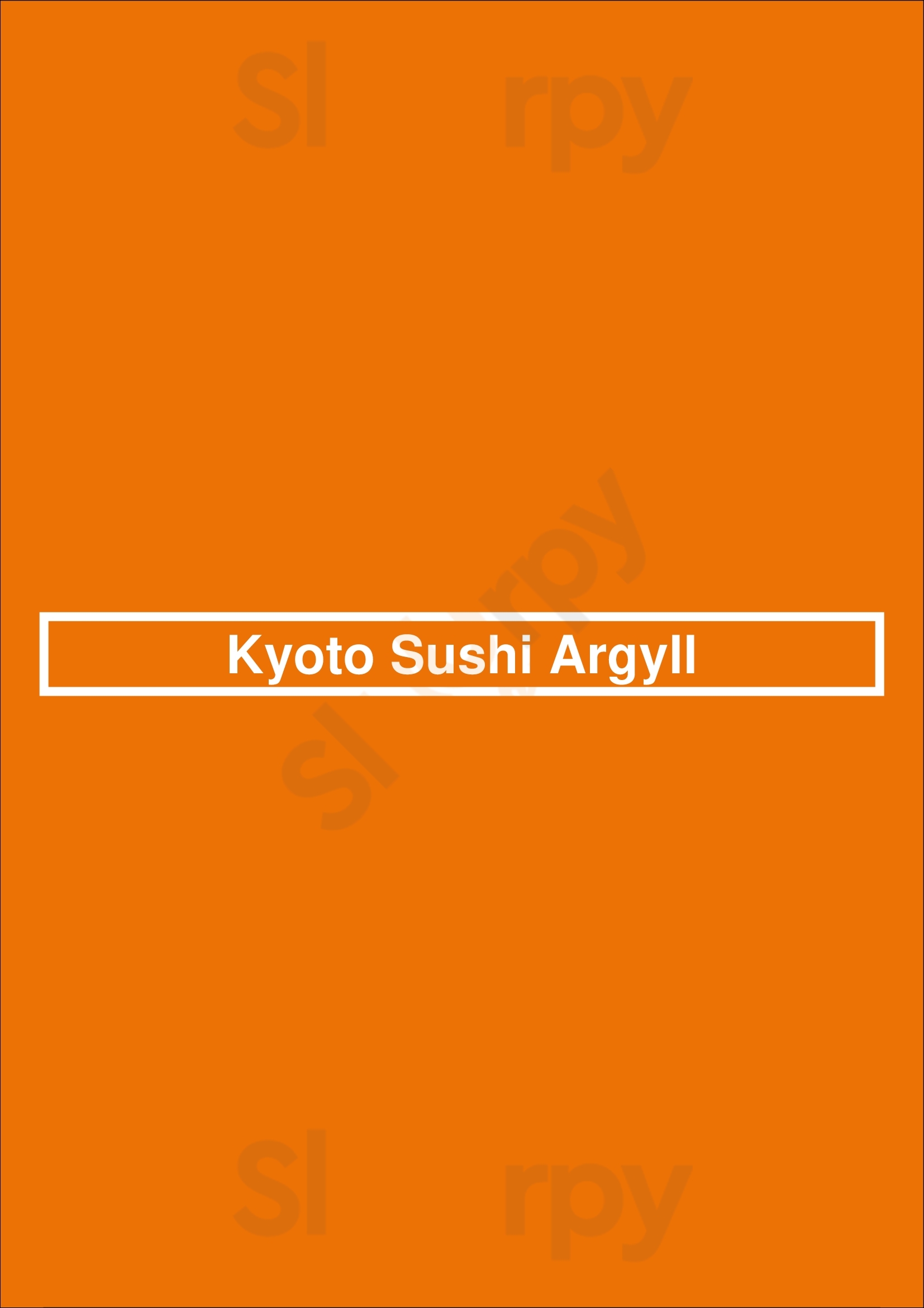 Kyoto Sushi Argyll Edmonton Menu - 1
