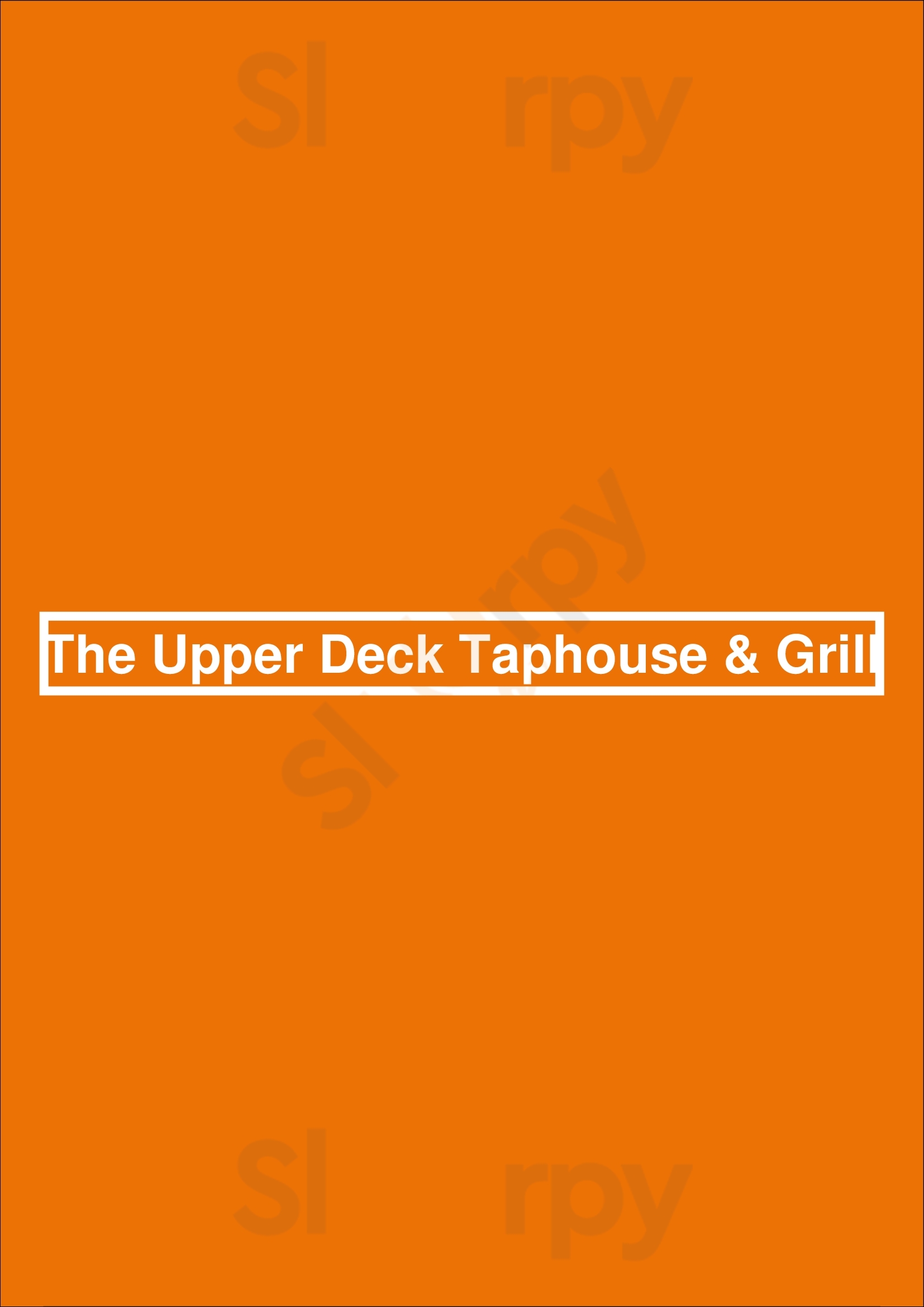 The Upper Deck Taphouse & Grill St. Catharines Menu - 1