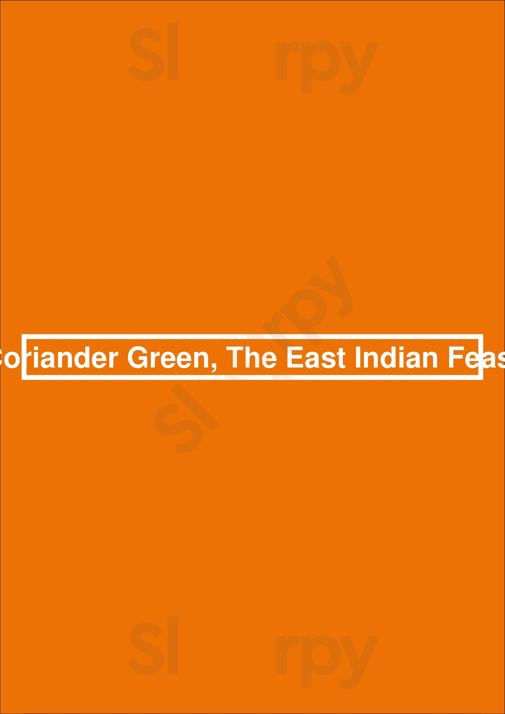Coriander Green, The East Indian Feast Oakville Menu - 1