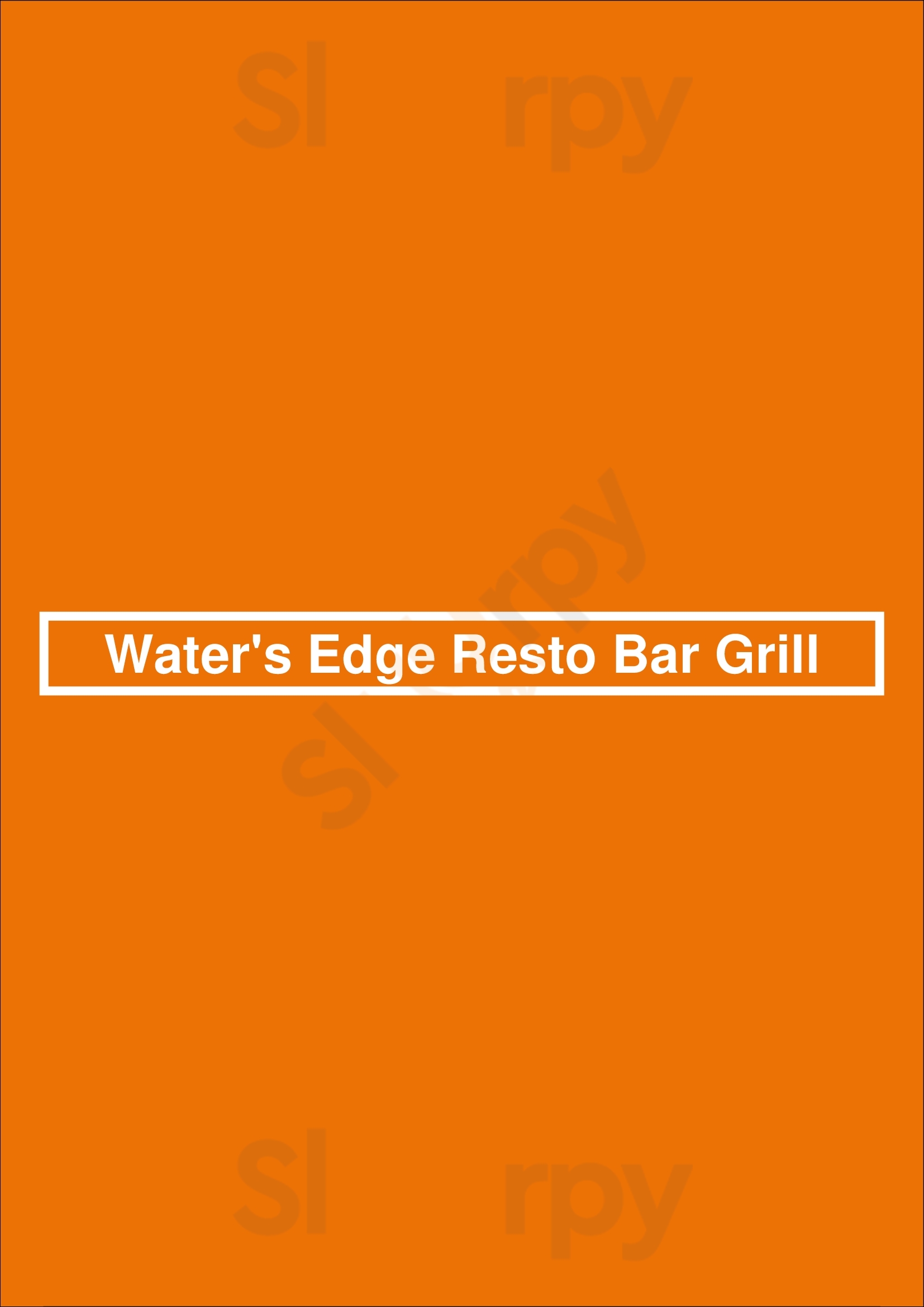 Water's Edge Resto Bar Grill Charlottetown Menu - 1