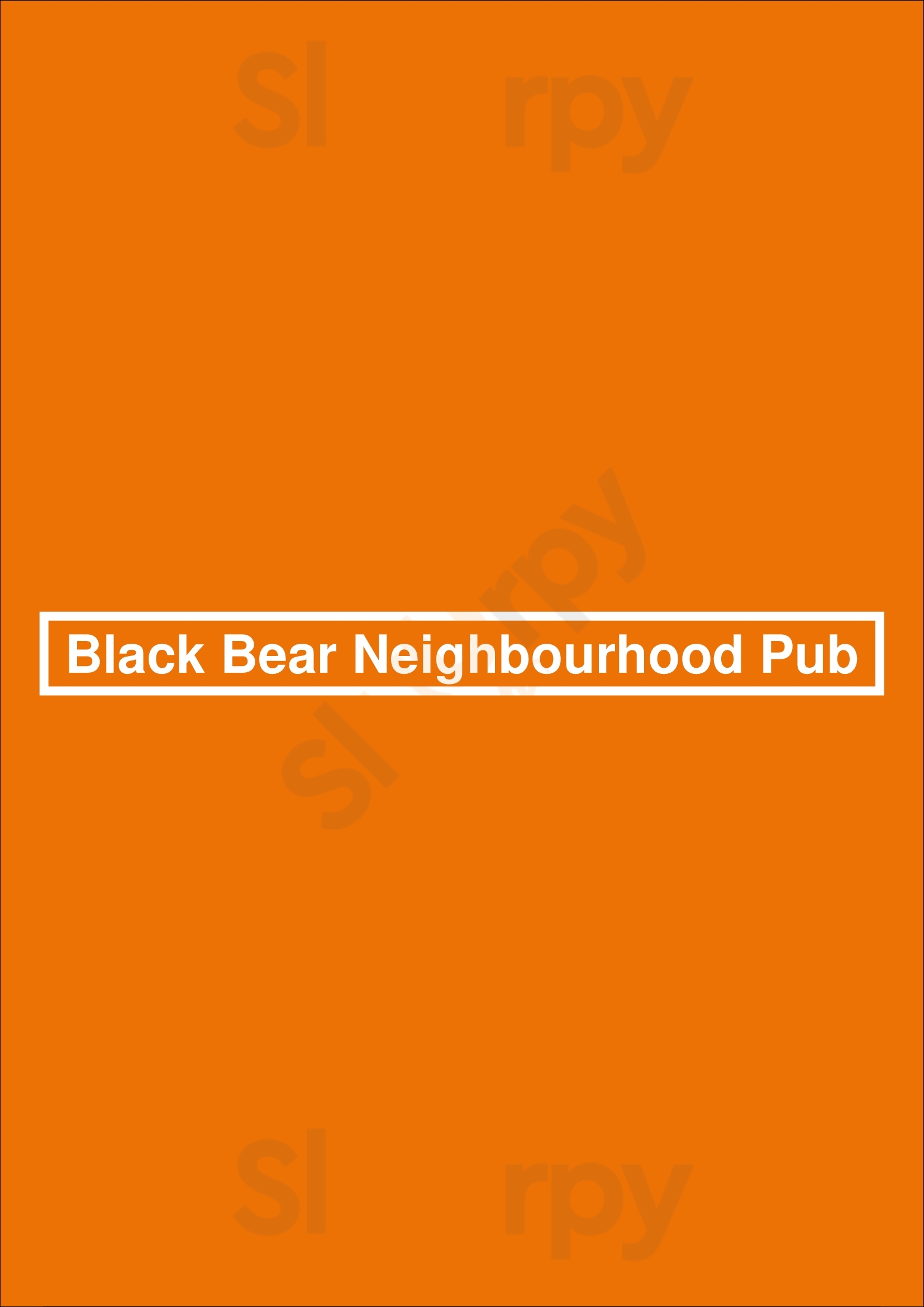 Black Bear Neighbourhood Pub North Vancouver Menu - 1