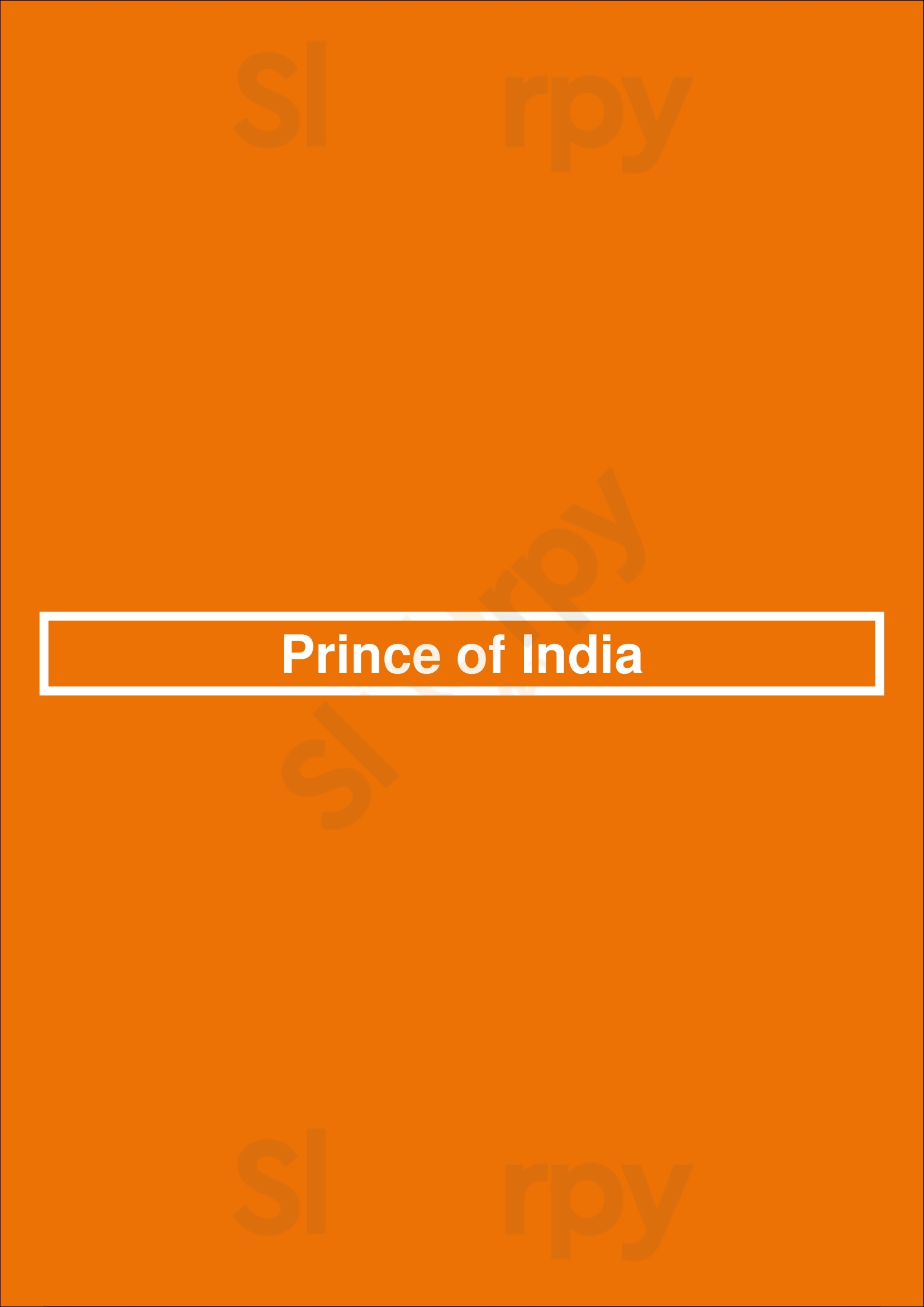 Prince Of India Burlington Menu - 1