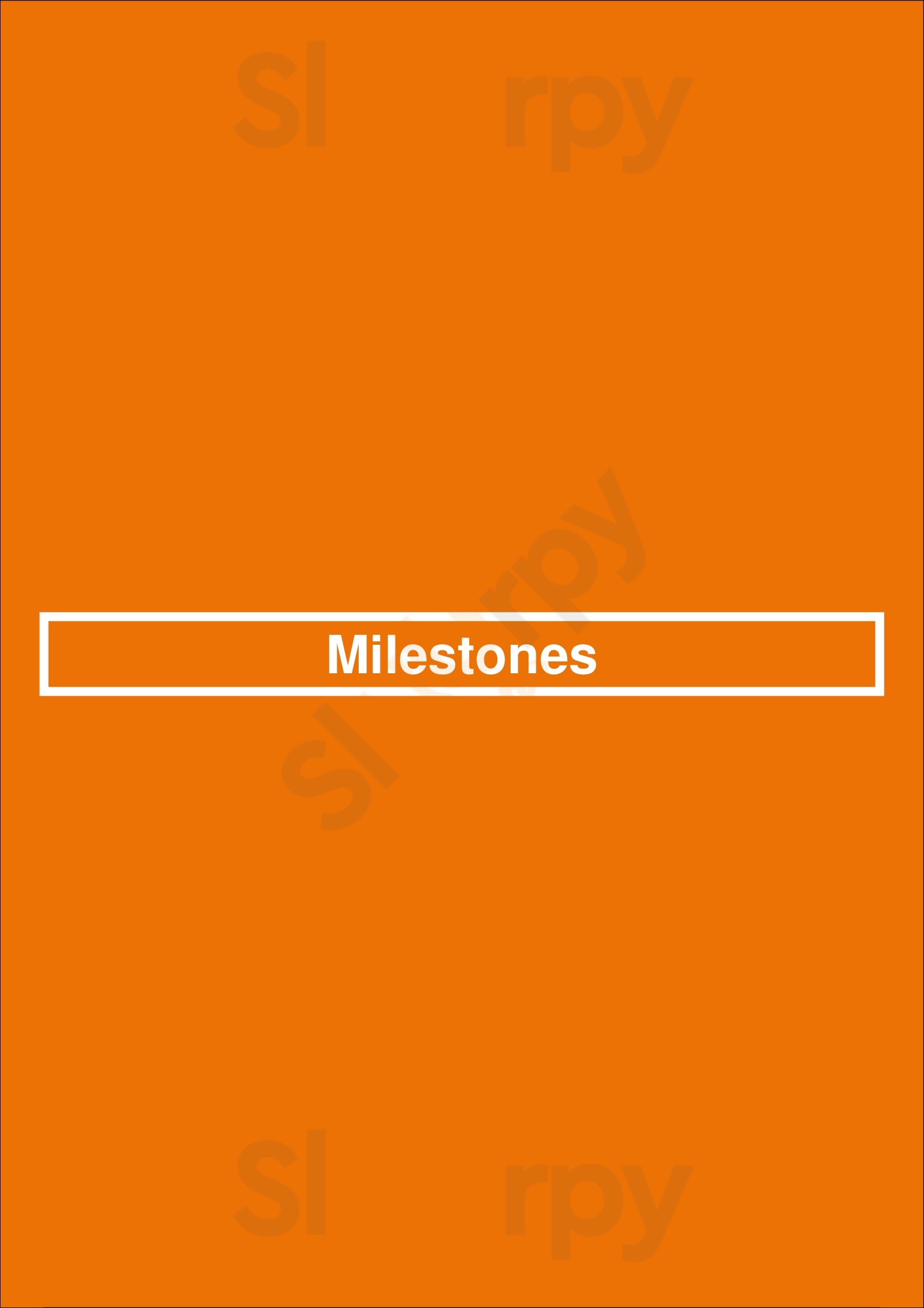 Milestones Kingston Menu - 1