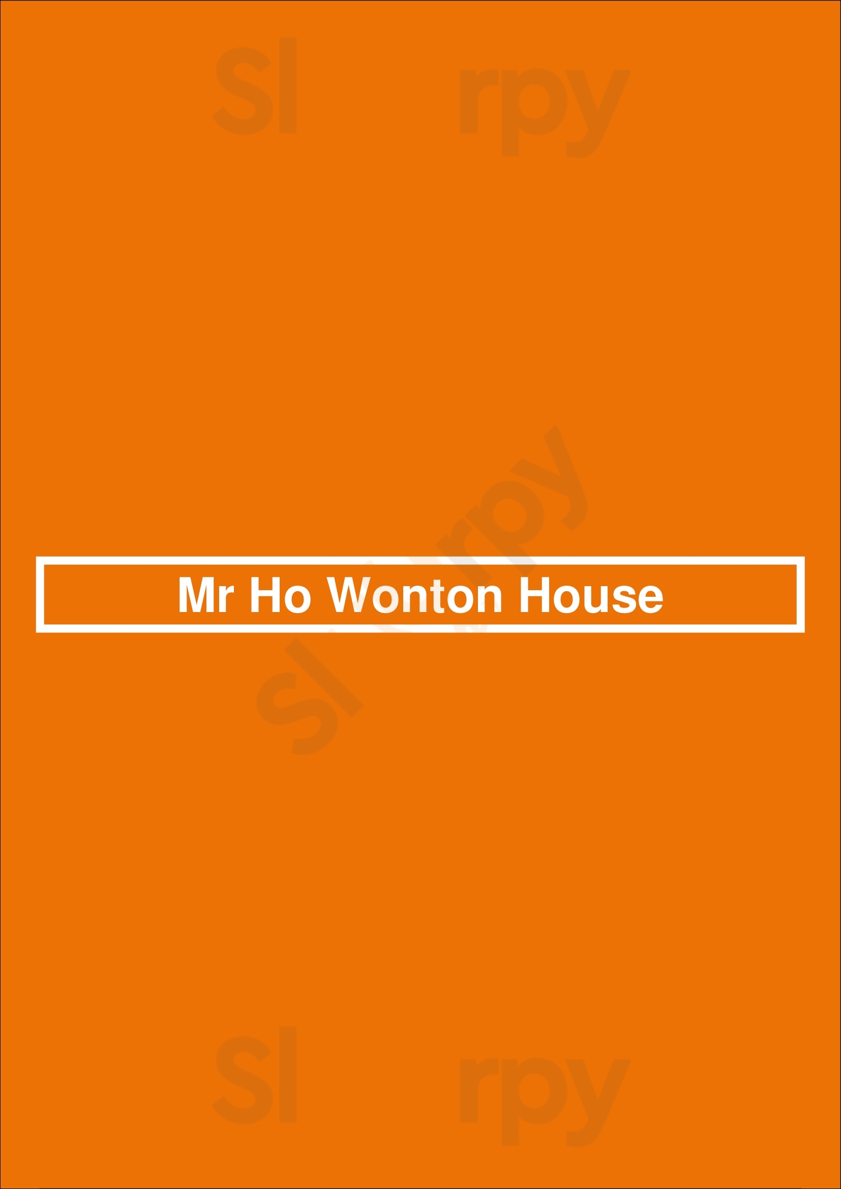 Mr Ho Wonton House Burnaby Menu - 1