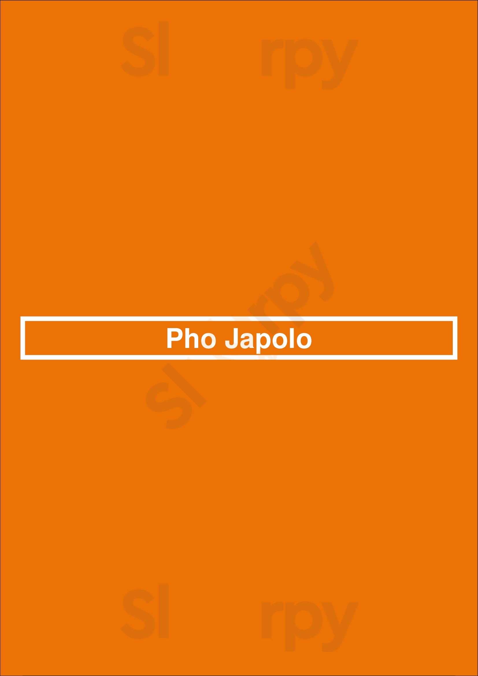 Pho Japolo North Vancouver Menu - 1