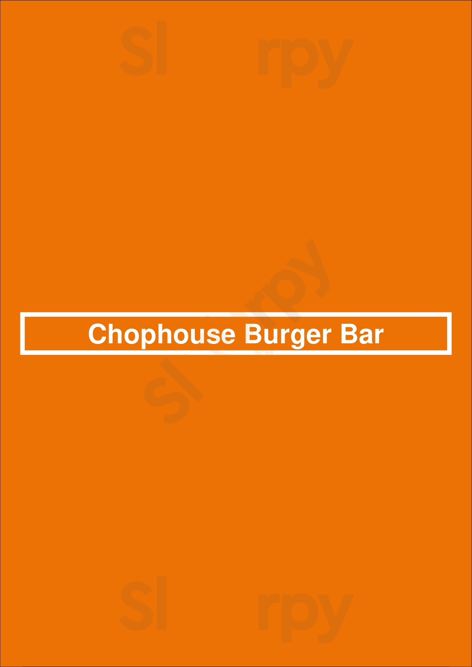 Chophouse Burger Bar St. Catharines Menu - 1