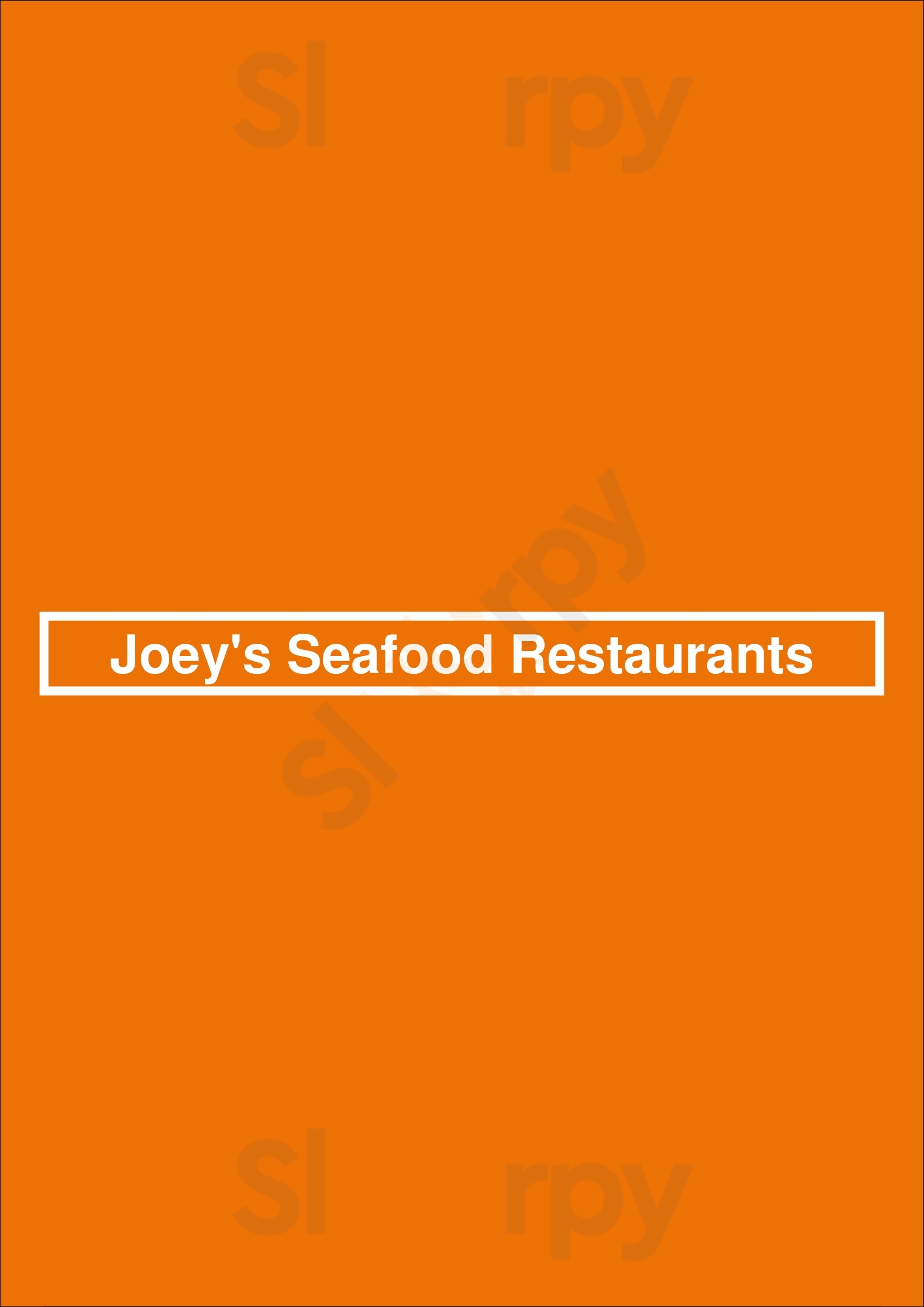 Joey's Seafood Restaurants Winnipeg Menu - 1