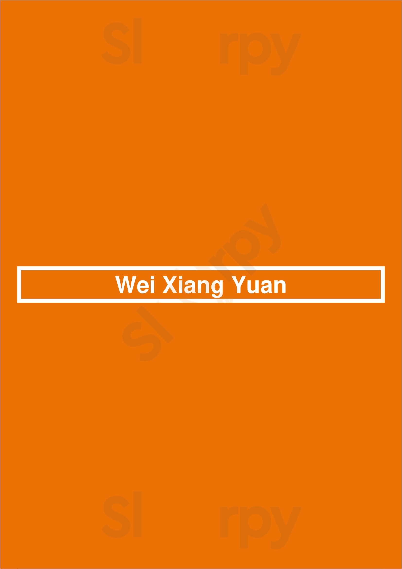 Wei Xiang Yuan Hamilton Menu - 1