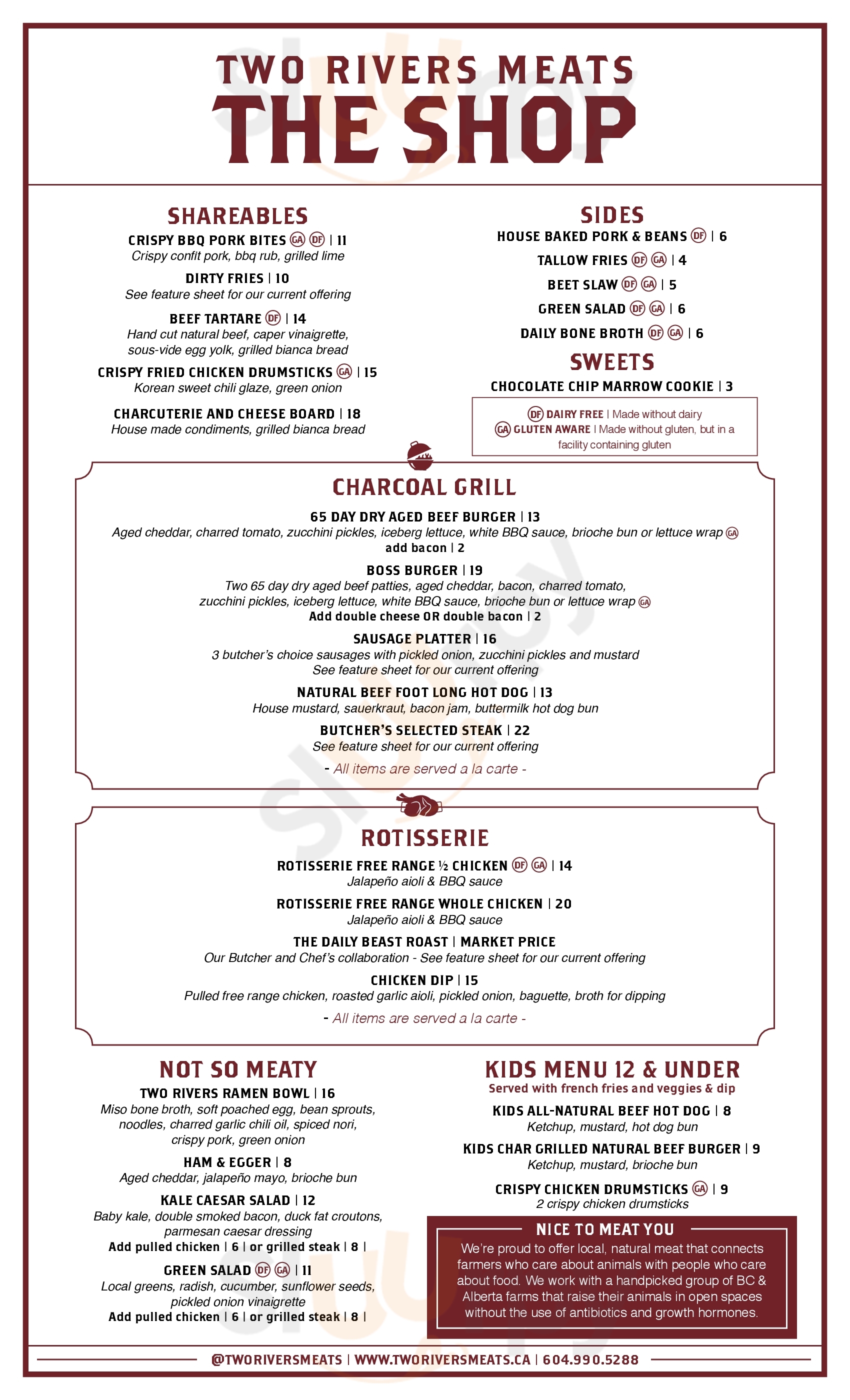Two Rivers Specialty Meats North Vancouver Menu - 1