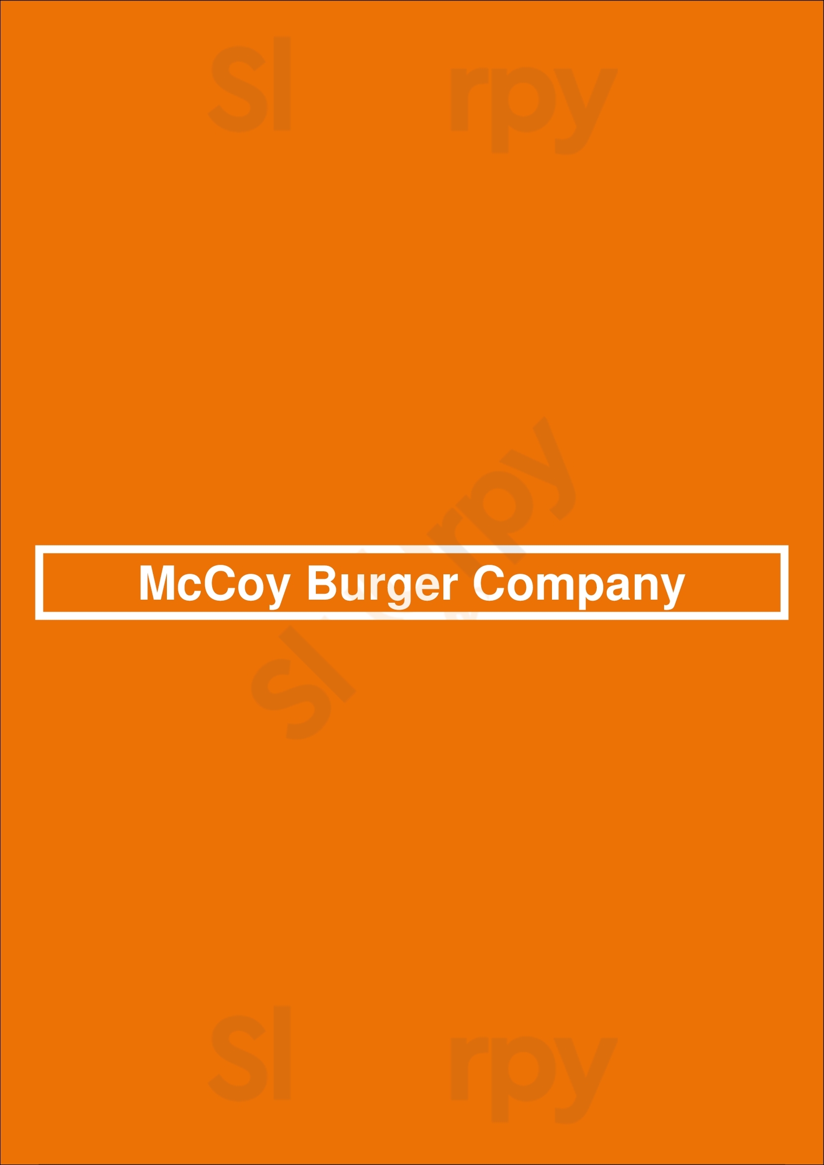 Mccoy Burger Company Oshawa Menu - 1