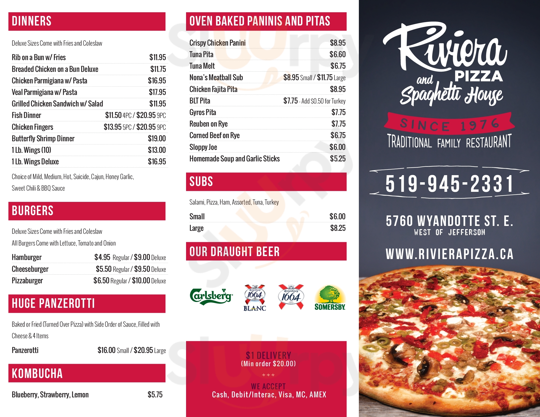 Riviera Pizza & Spaghetti House Windsor Menu - 1