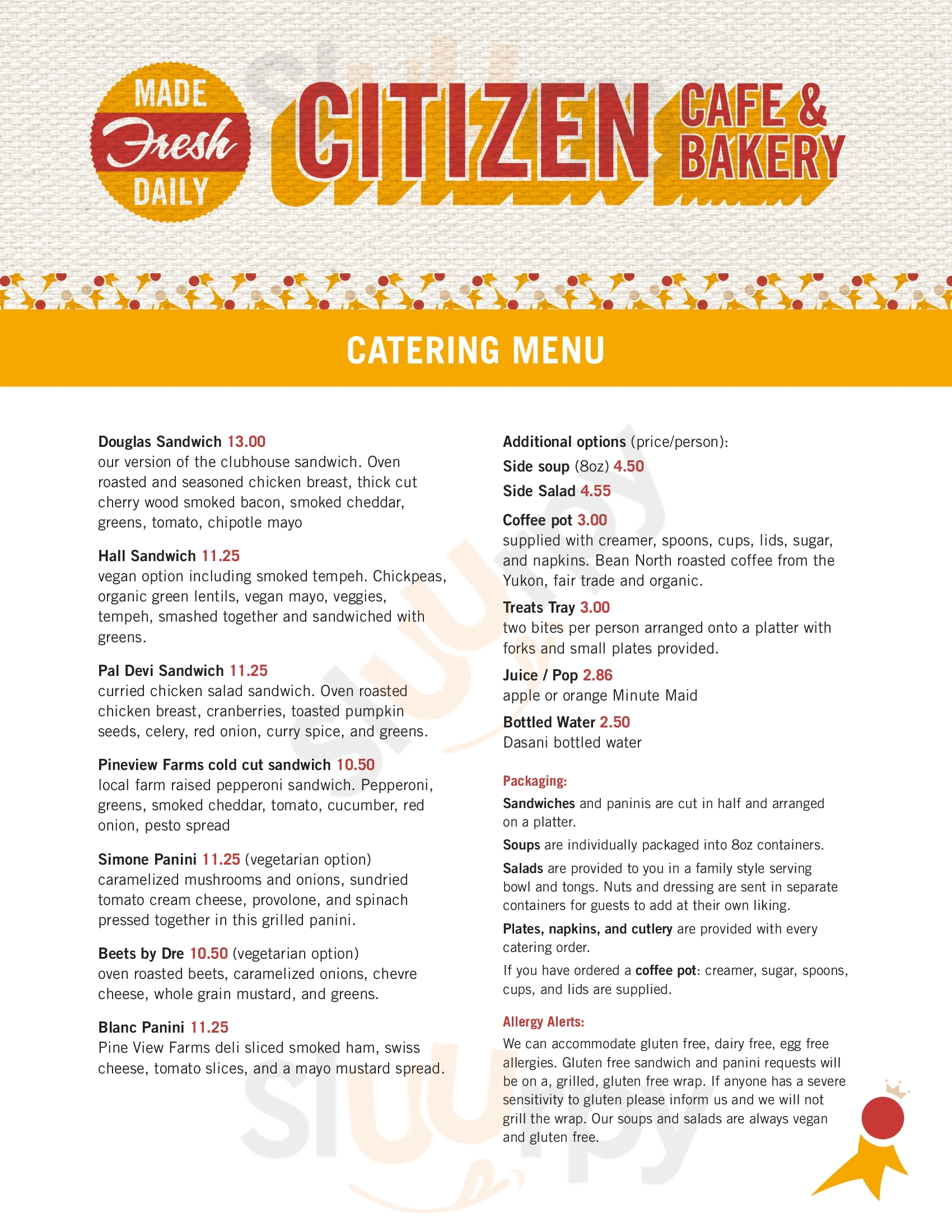 Citizen Cafe & Bakery Saskatoon Menu - 1