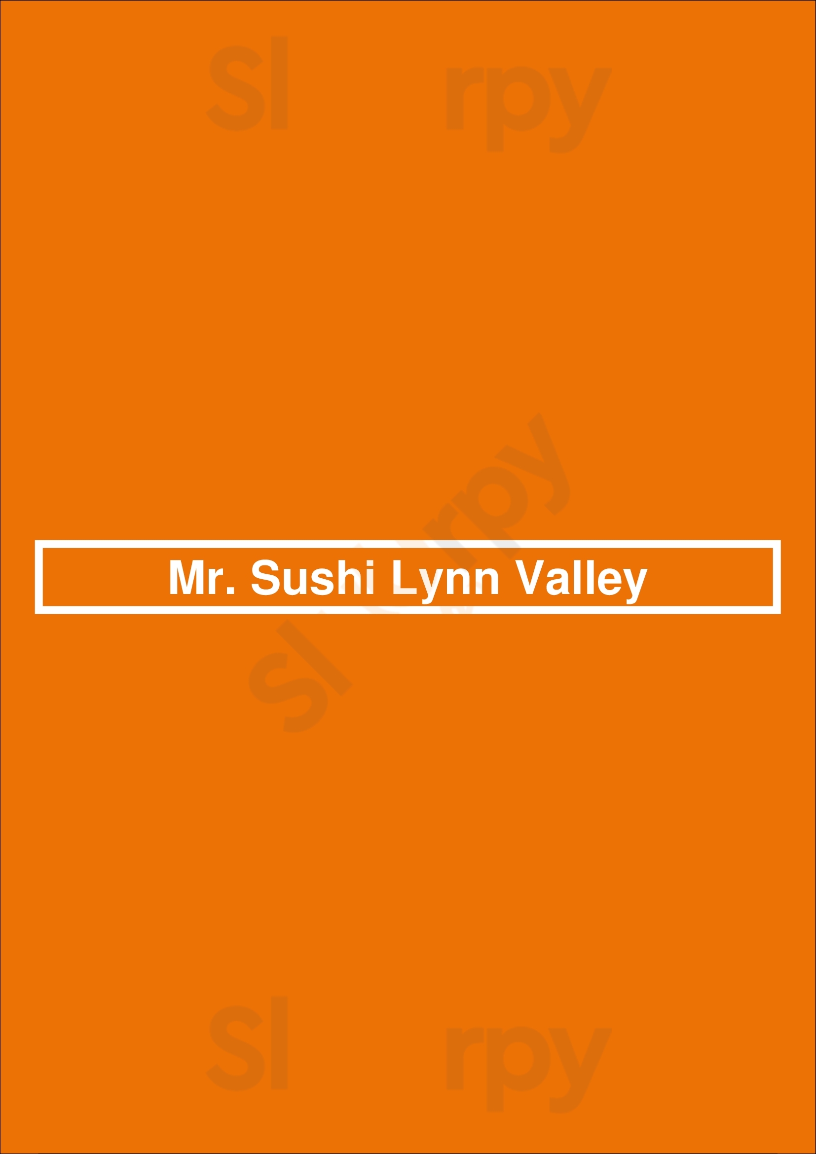 Mr. Sushi Lynn Valley North Vancouver Menu - 1