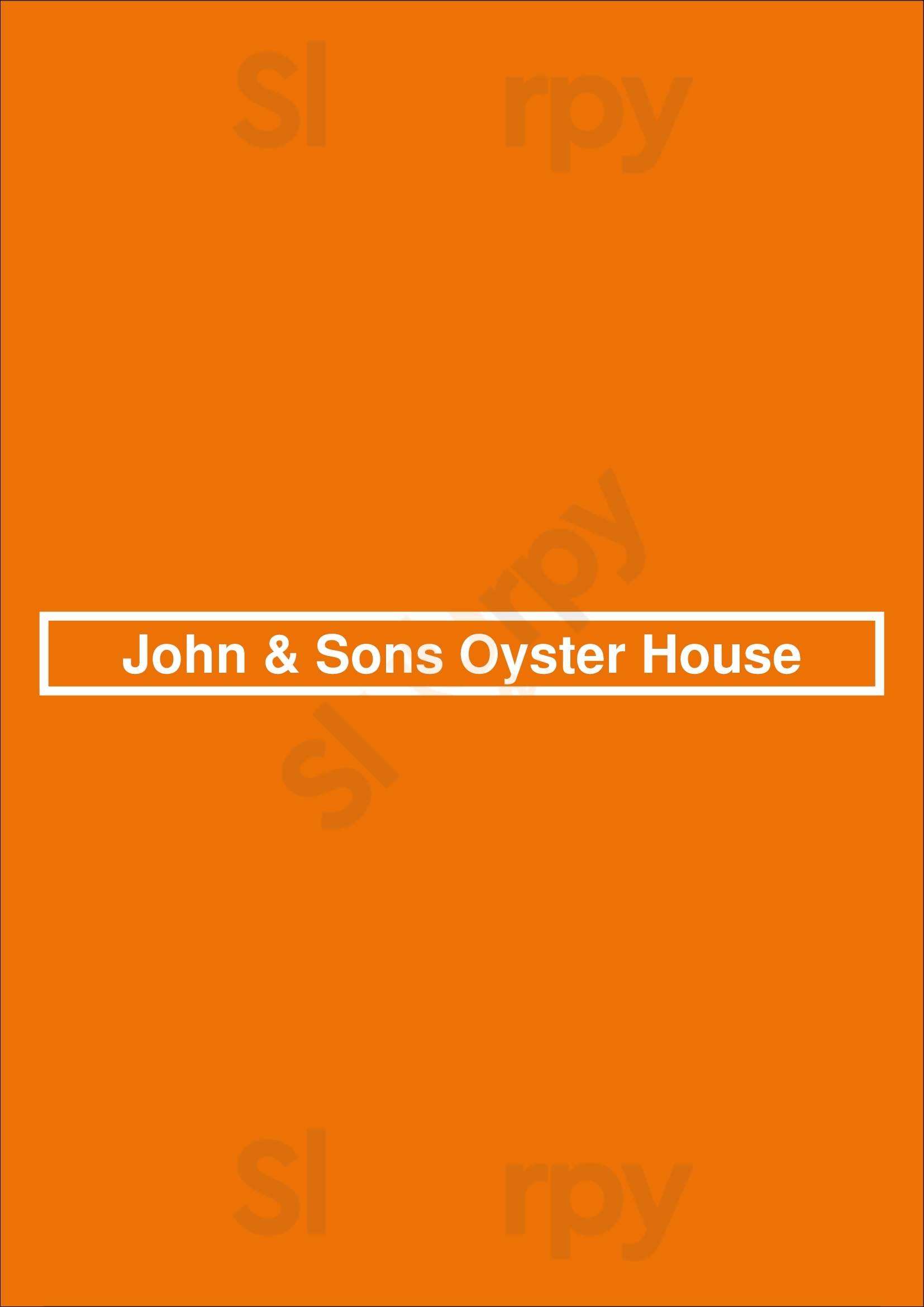 John & Sons Oyster House Toronto Menu - 1