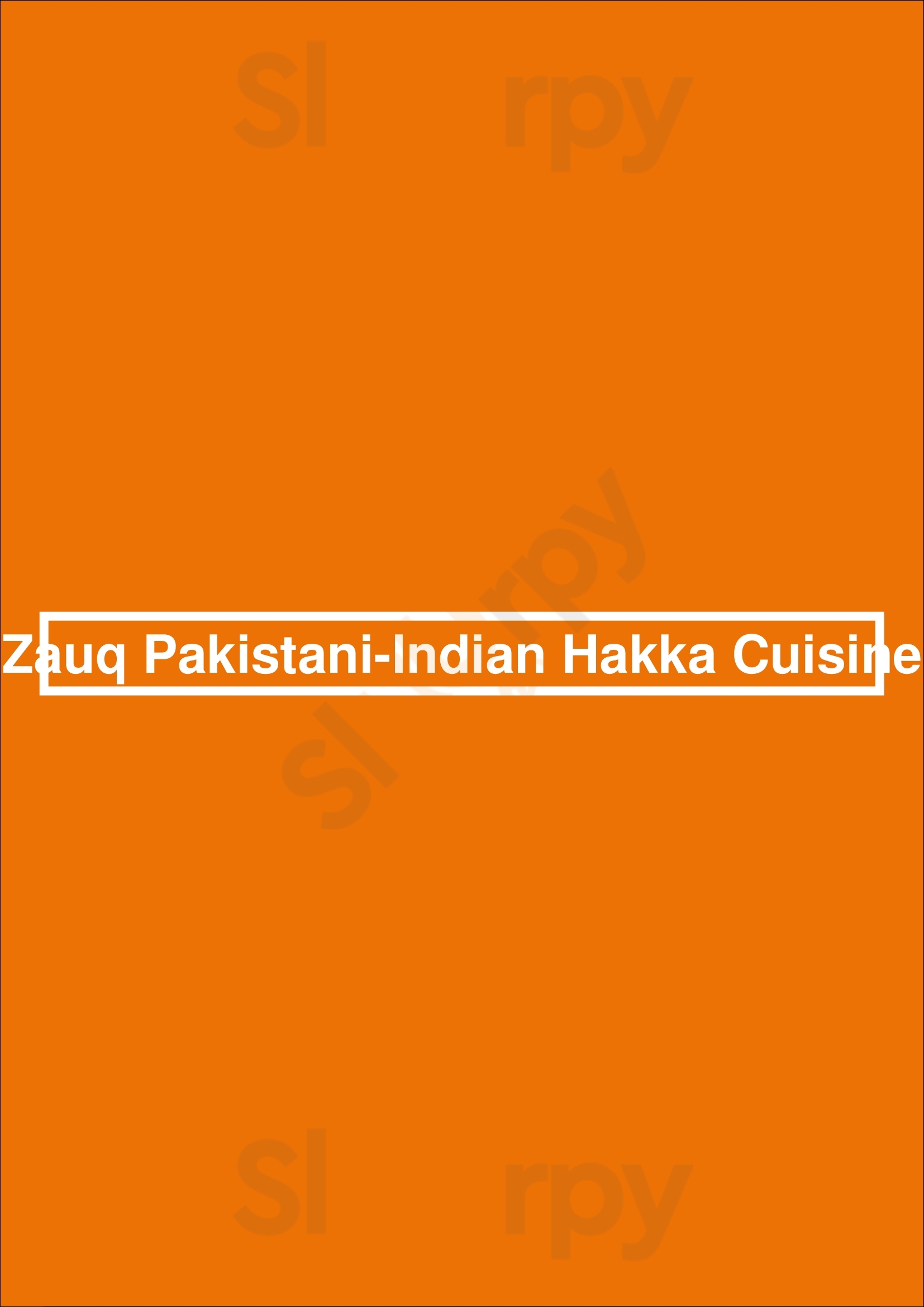 Zauq Pakistani-indian Hakka Cuisine Mississauga Menu - 1