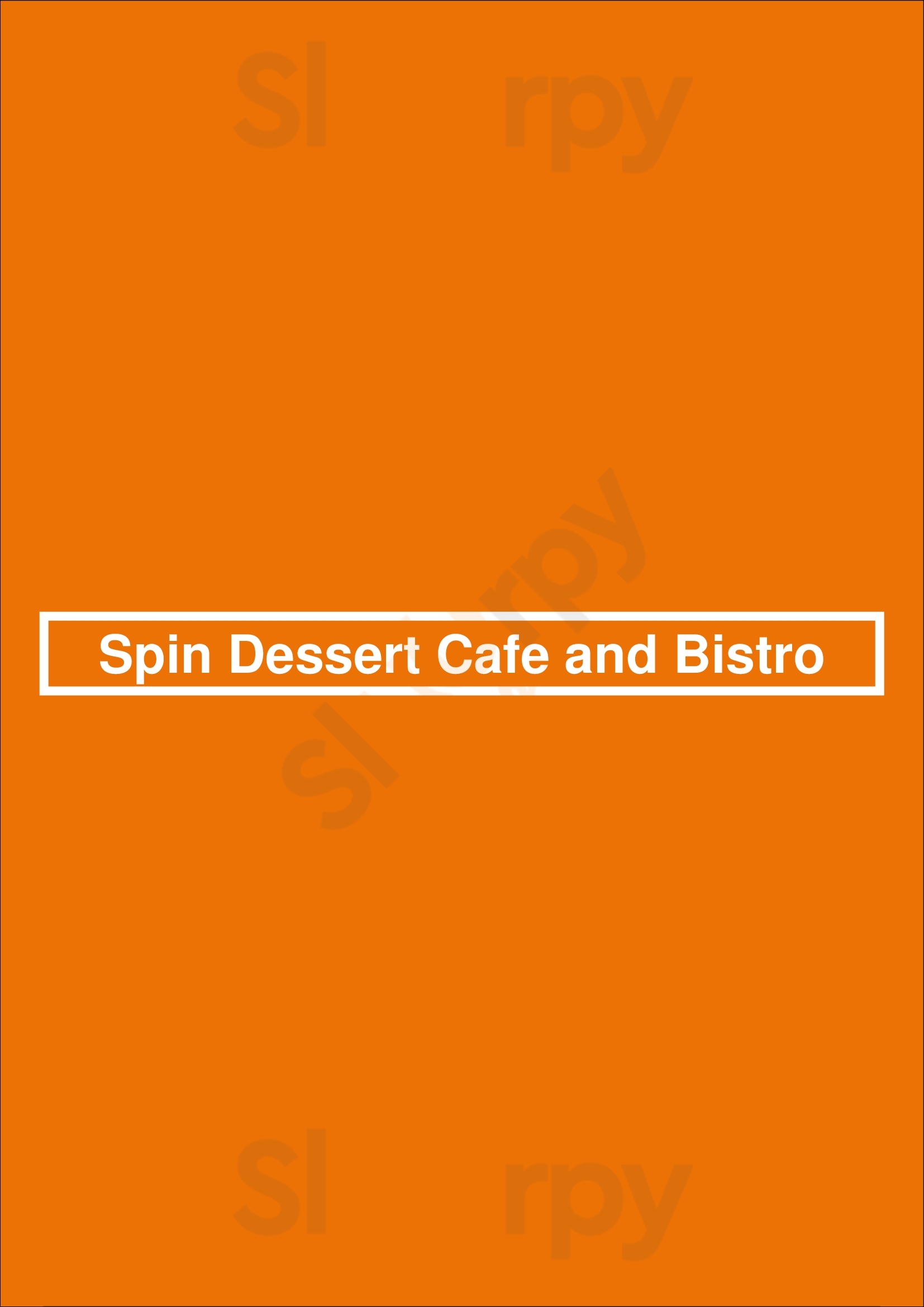 Spin Dessert Cafe And Bistro Pickering Menu - 1