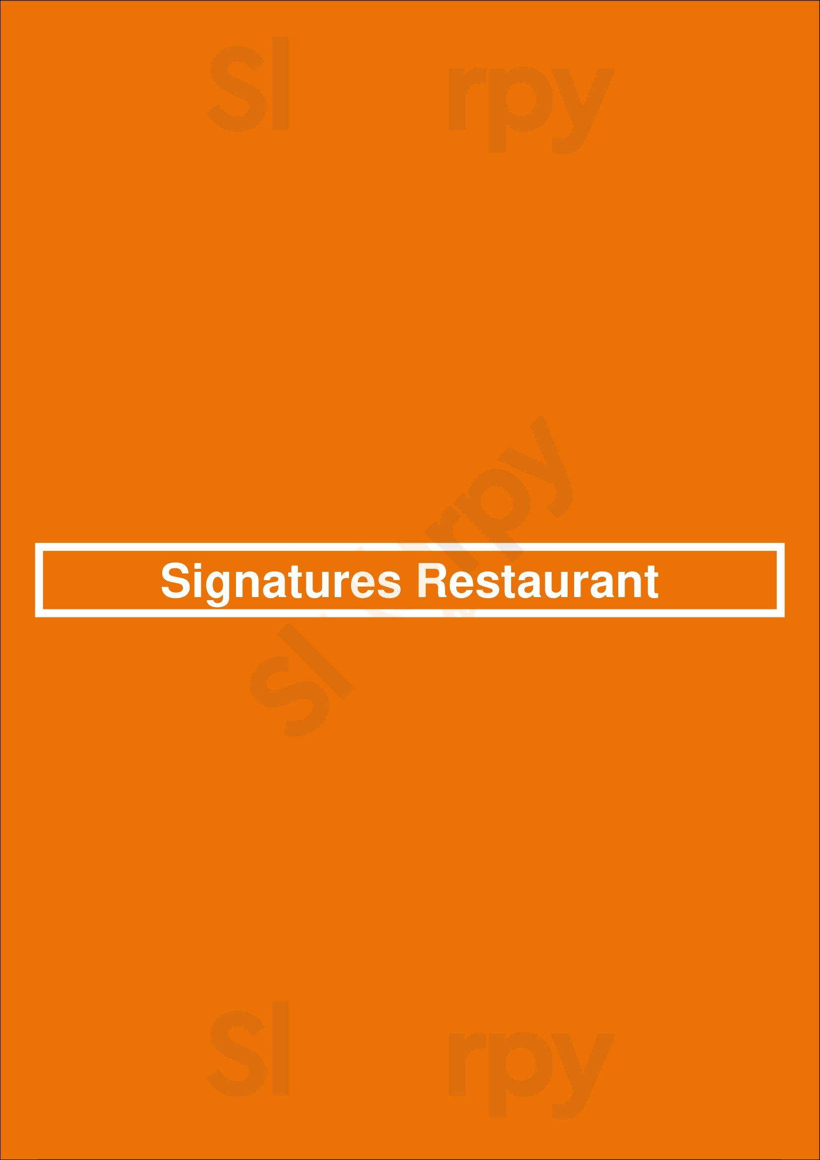 Signatures Restaurant Toronto Menu - 1