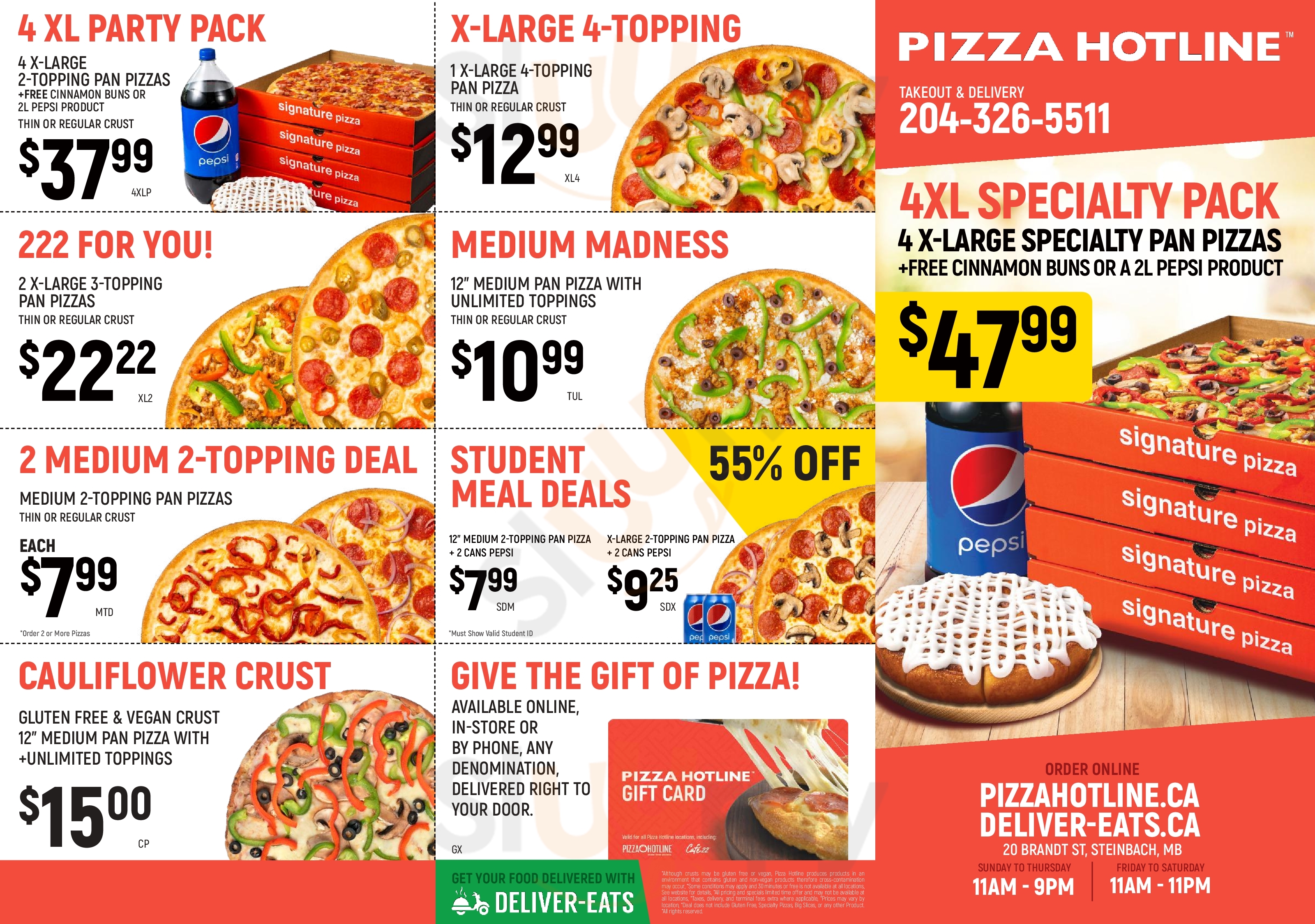 Pizza Hotline Winnipeg Menu - 1