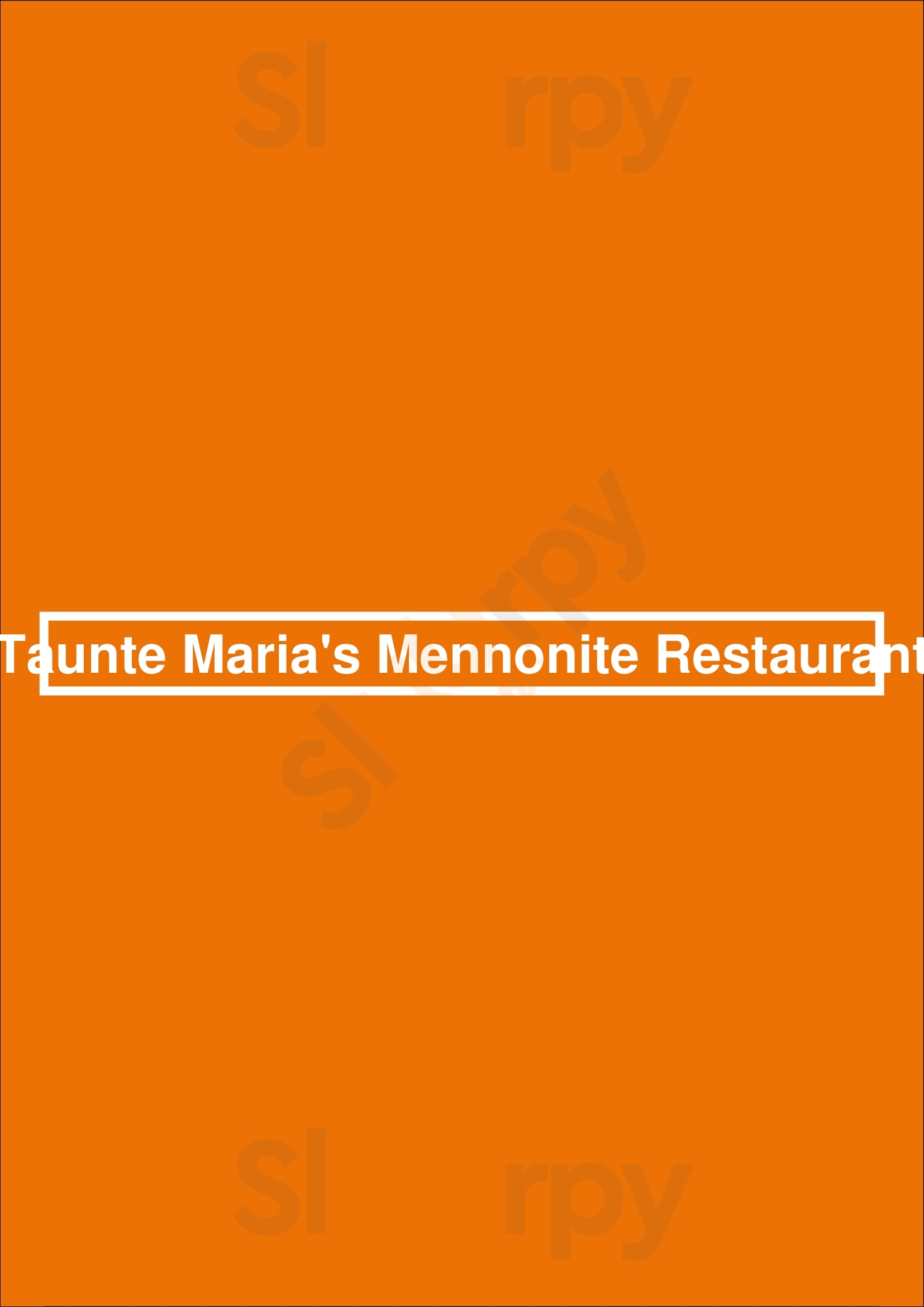 Taunte Maria's Mennonite Restaurant Saskatoon Menu - 1